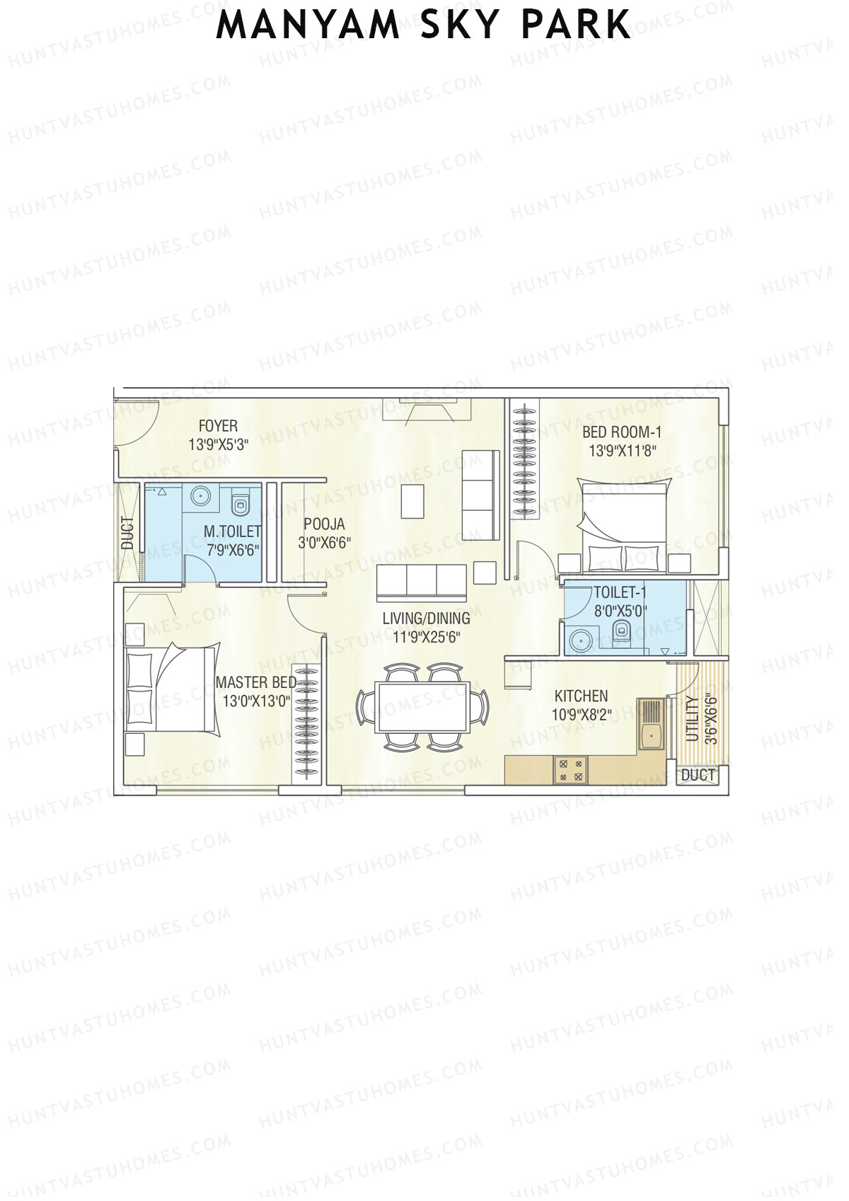 Manyam Sky Park Tower 2 Unit E Floor Plan
