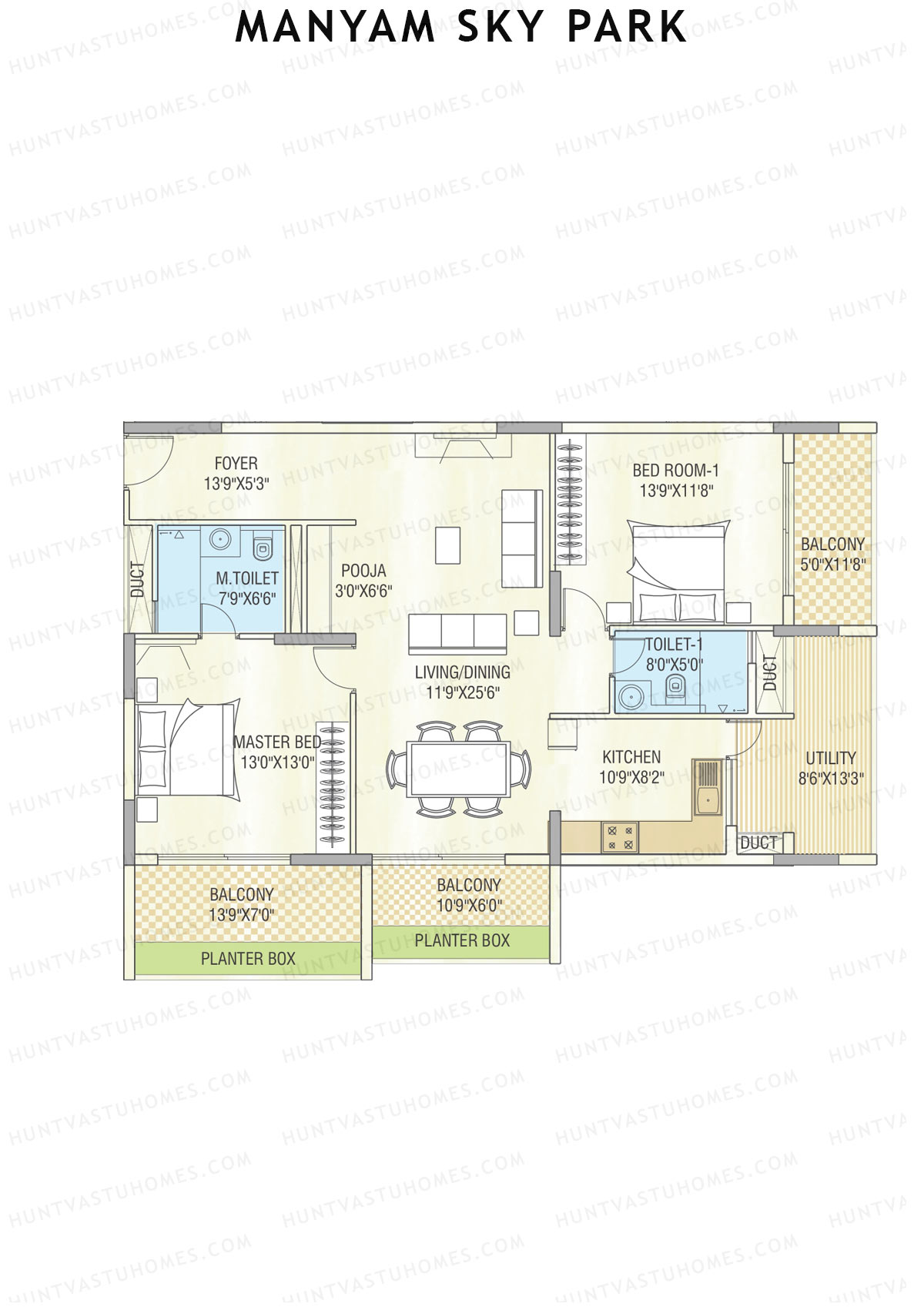 Manyam Sky Park Tower 2 Unit E Floor Plan