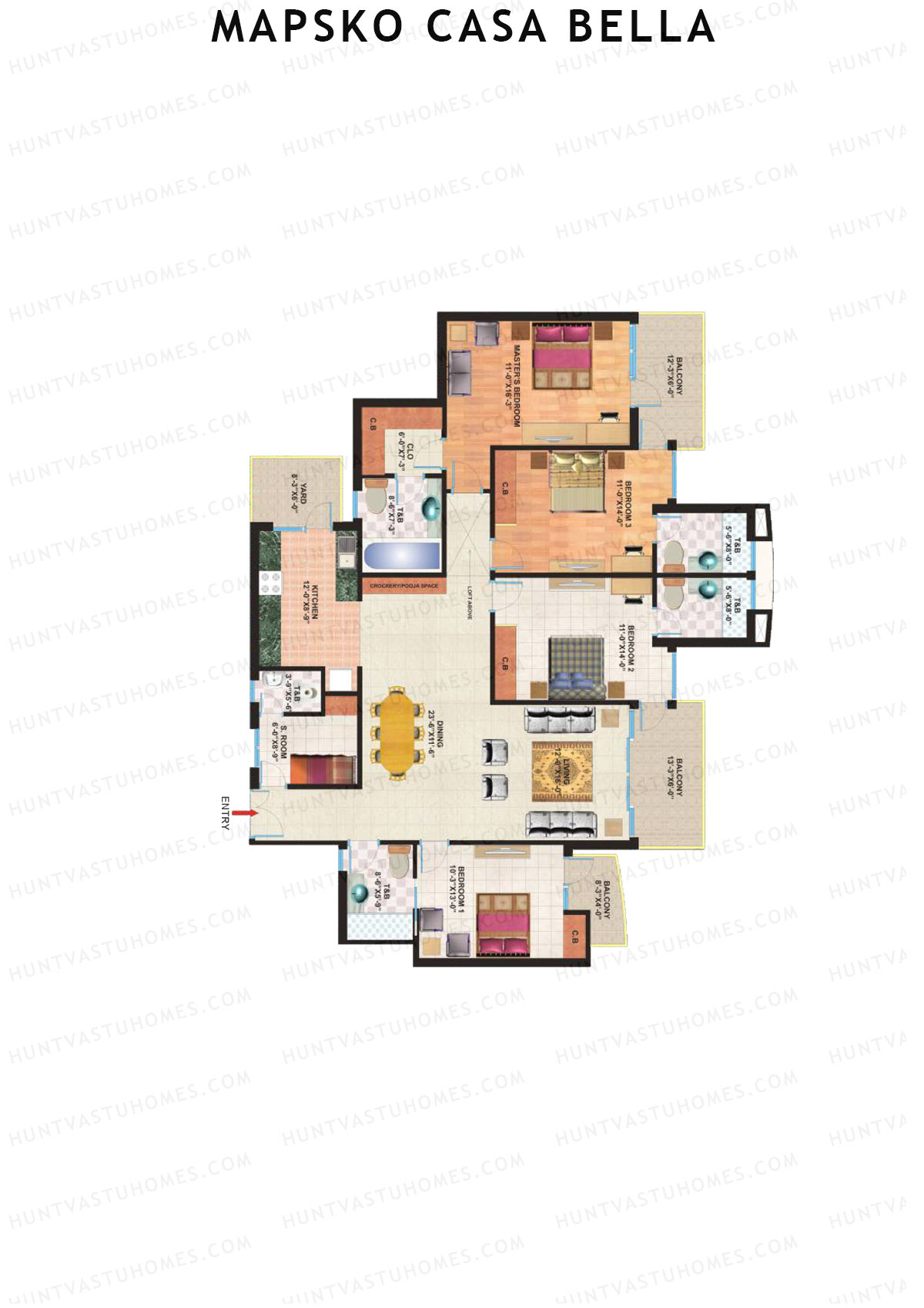 Mapsko Casa Bella Tower A Unit 2 Floor Plan