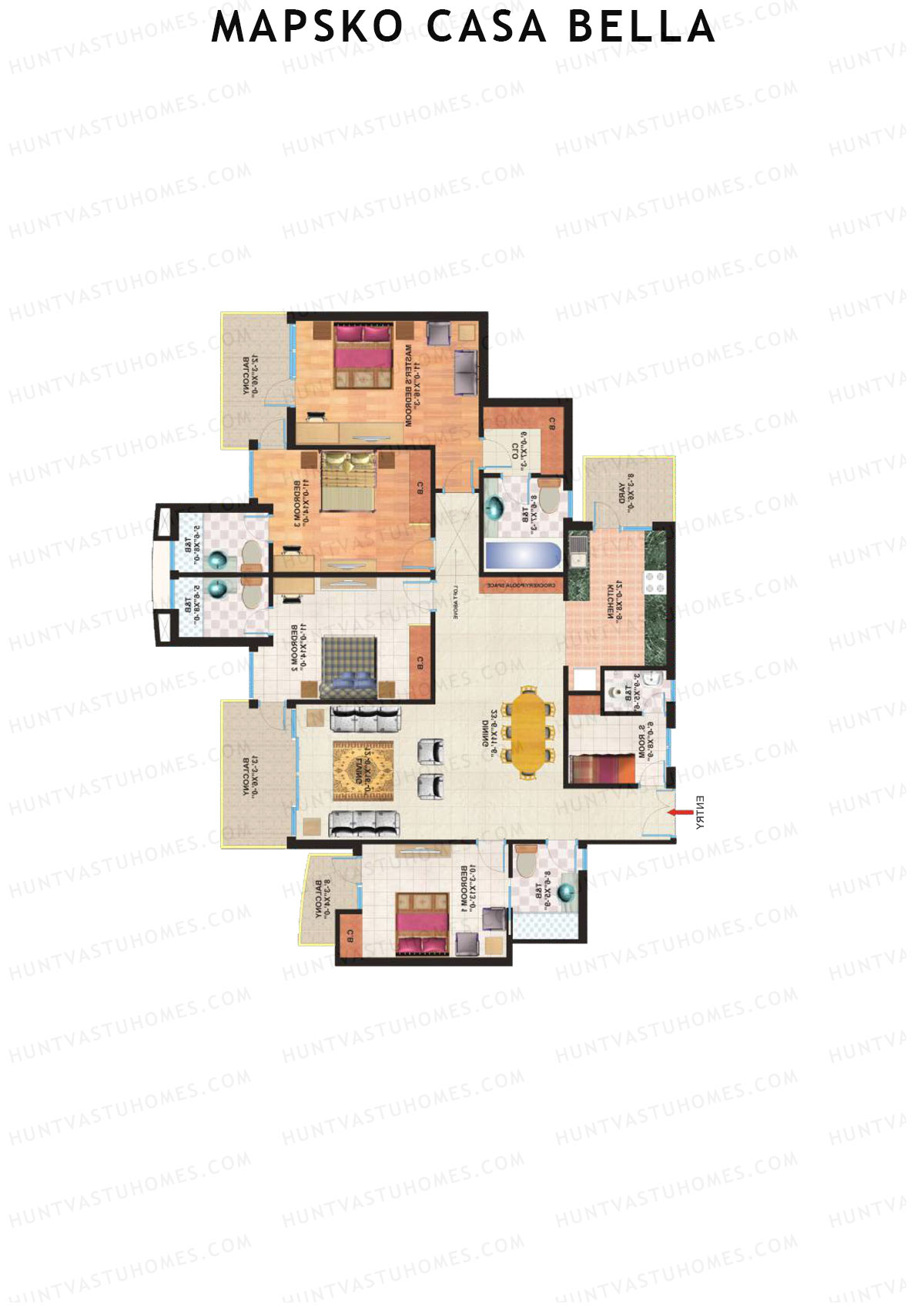 Mapsko Casa Bella Tower A Unit 3 Floor Plan