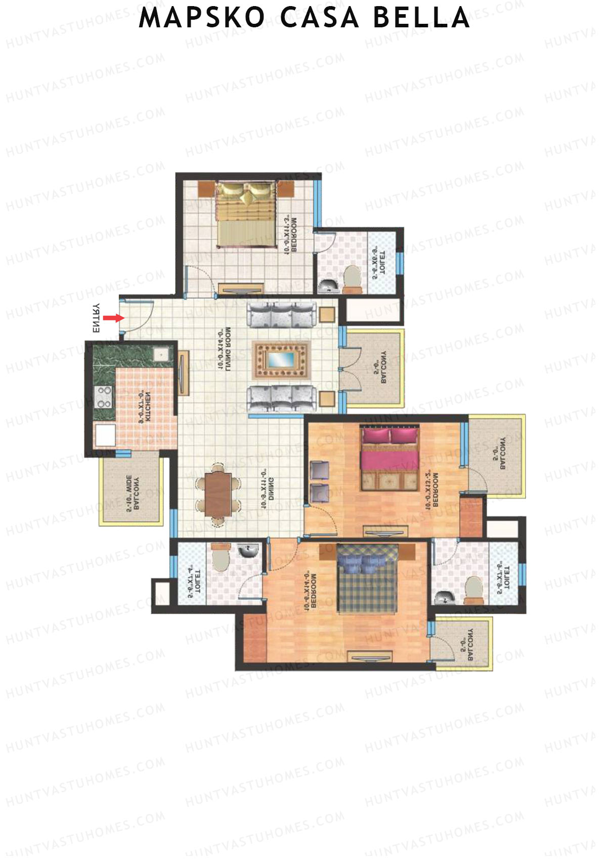 Mapsko Casa Bella Tower AB1 Unit 1 Floor Plan
