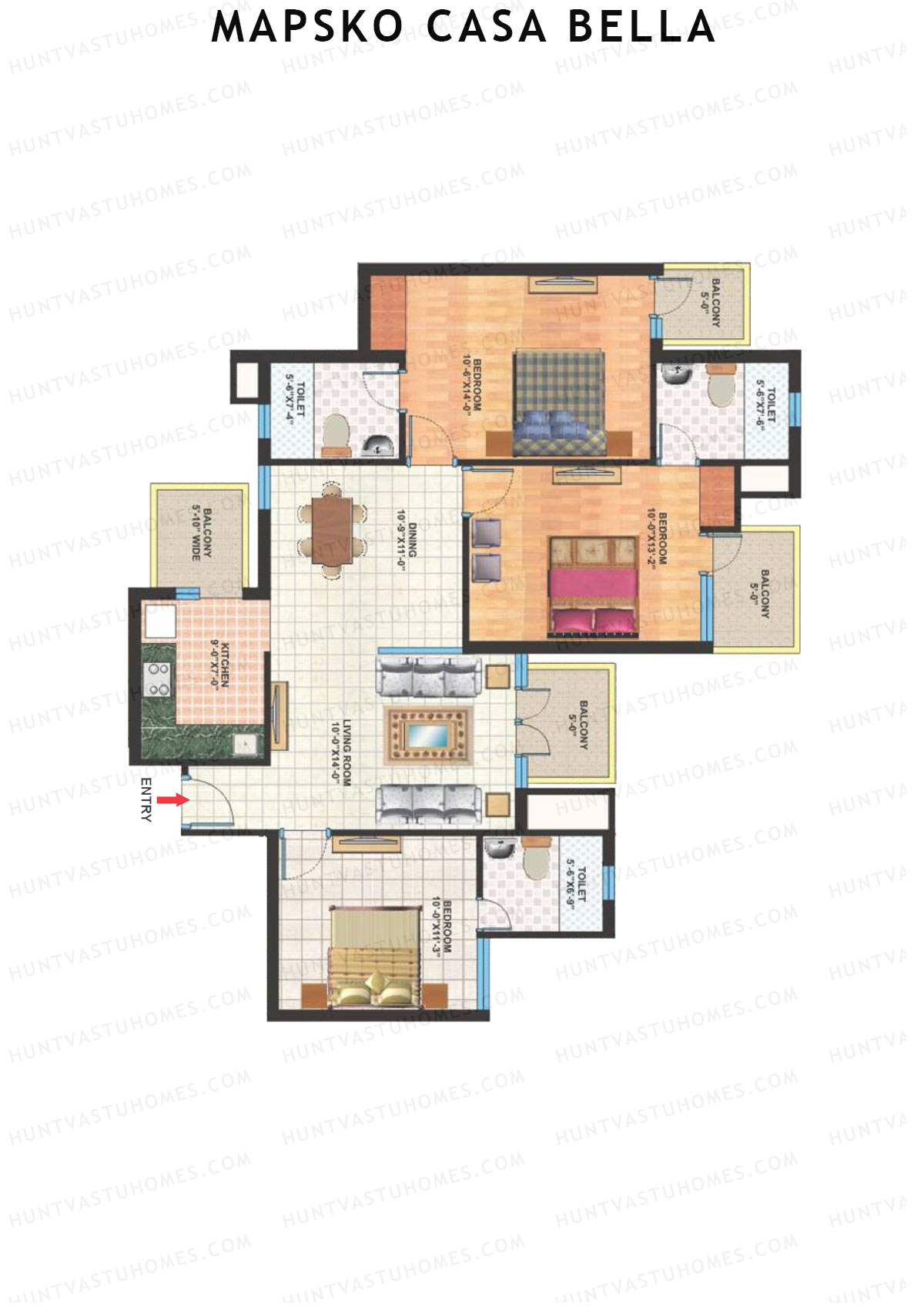 Mapsko Casa Bella Tower AB1 Unit 2 Floor Plan