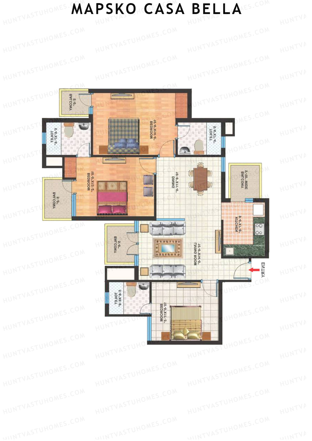 Mapsko Casa Bella Tower AB1 Unit 3 Floor Plan