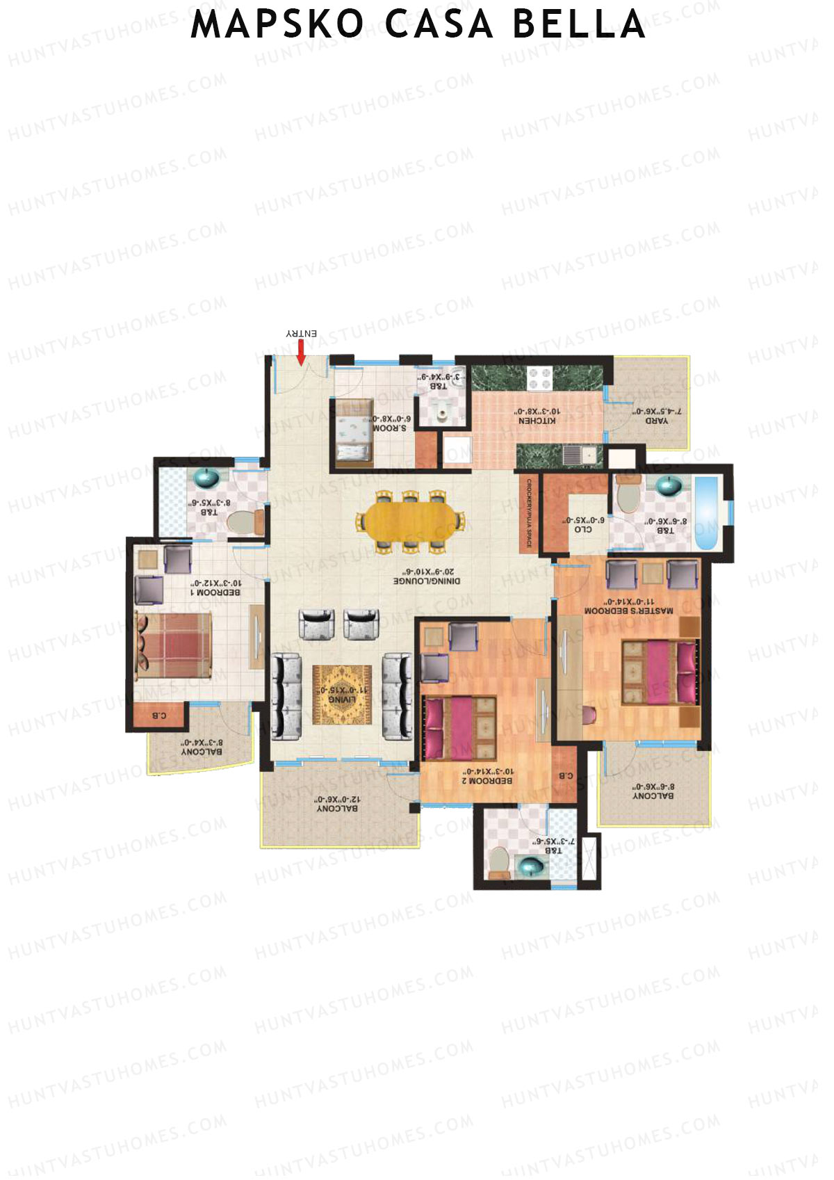Mapsko Casa Bella Tower B4 Unit 2 Floor Plan