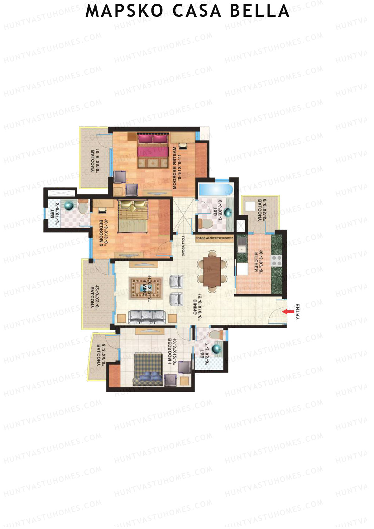 Mapsko Casa Bella Tower C1 Unit 1 Floor Plan