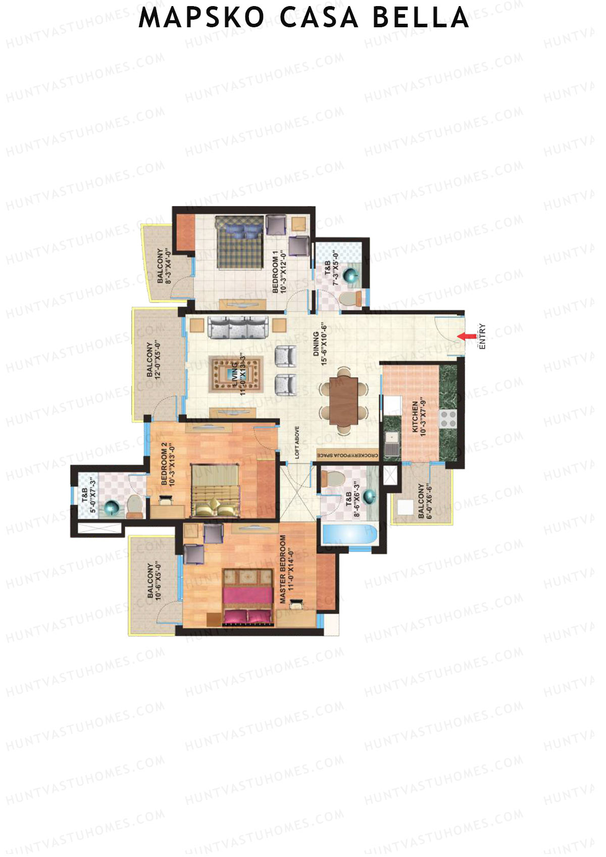 Mapsko Casa Bella Tower C1 Unit 2 Floor Plan
