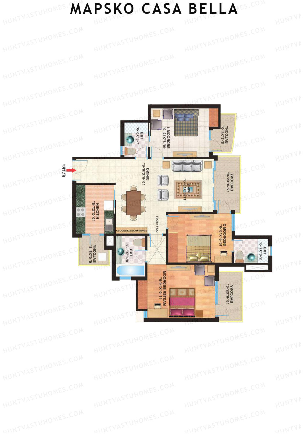 Mapsko Casa Bella Tower C1 Unit 3 Floor Plan