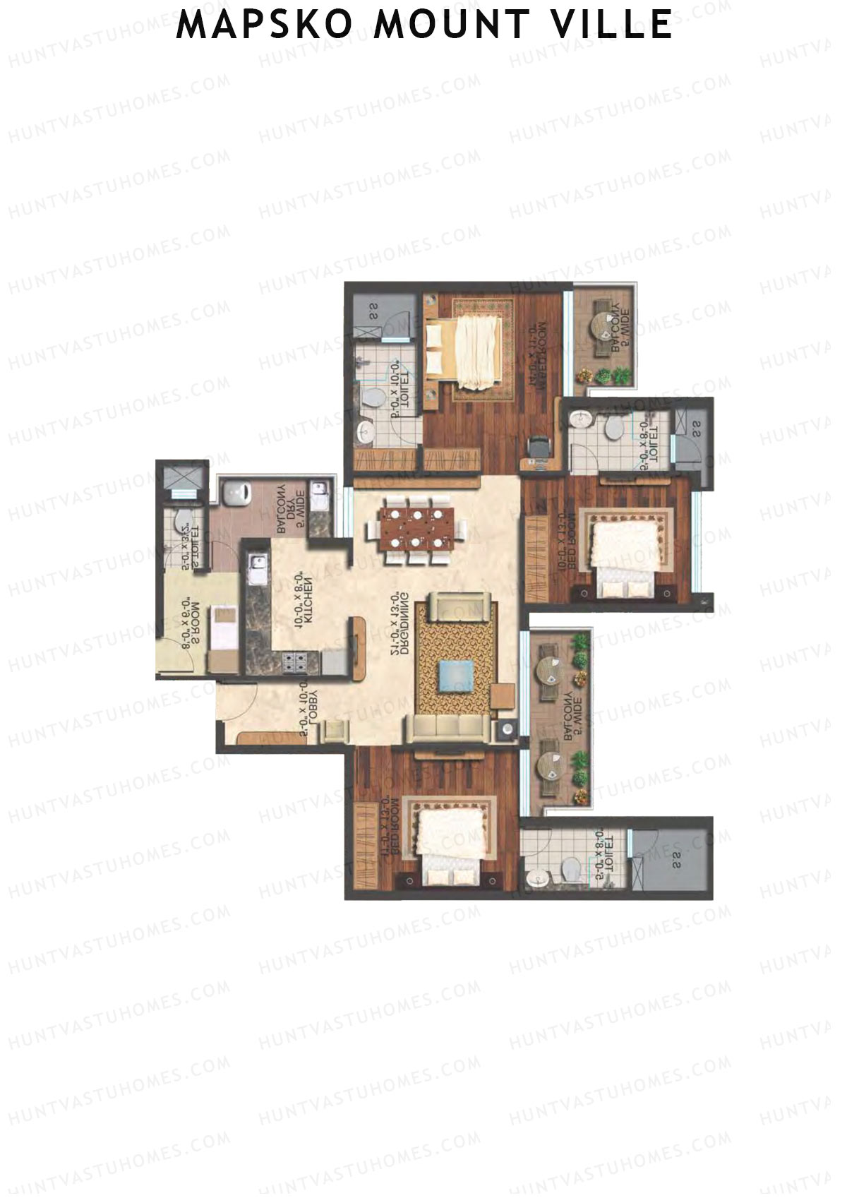 Mapsko Mount Ville Block B Unit 1 Floor Plan