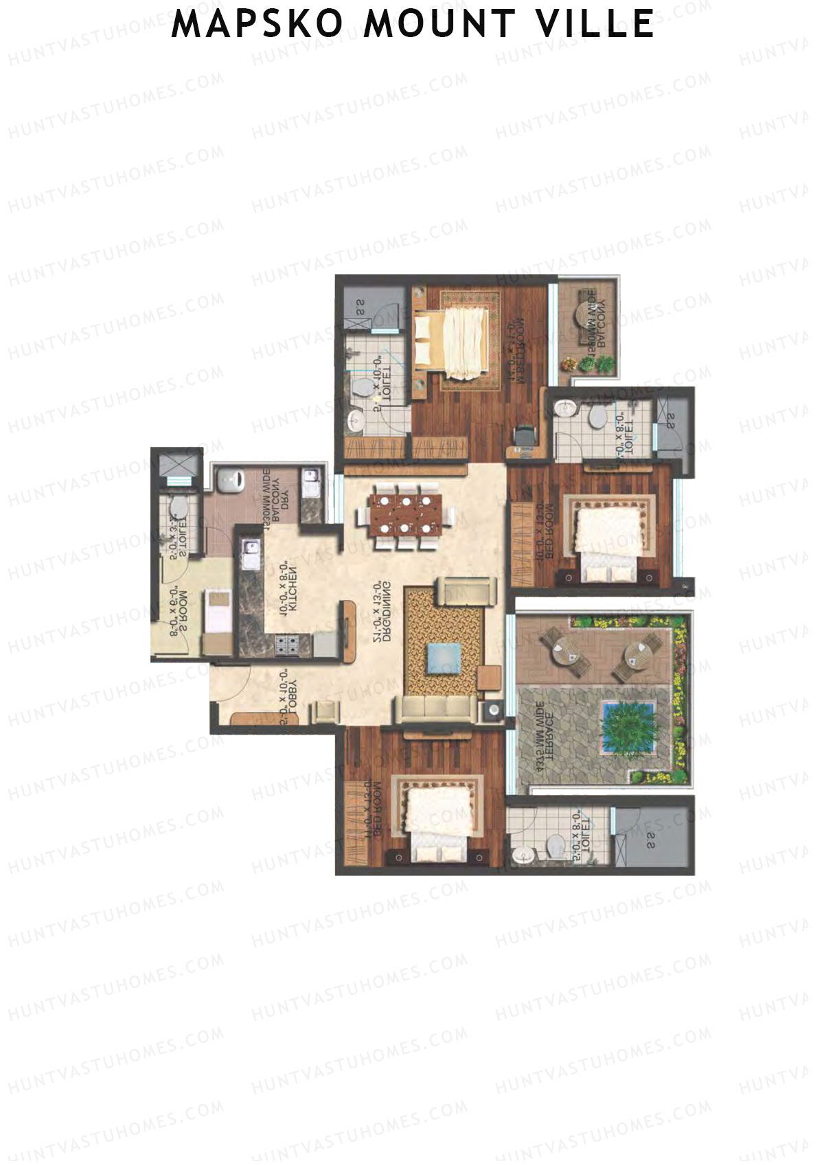 Mapsko Mount Ville Block B Unit 1 Floor Plan