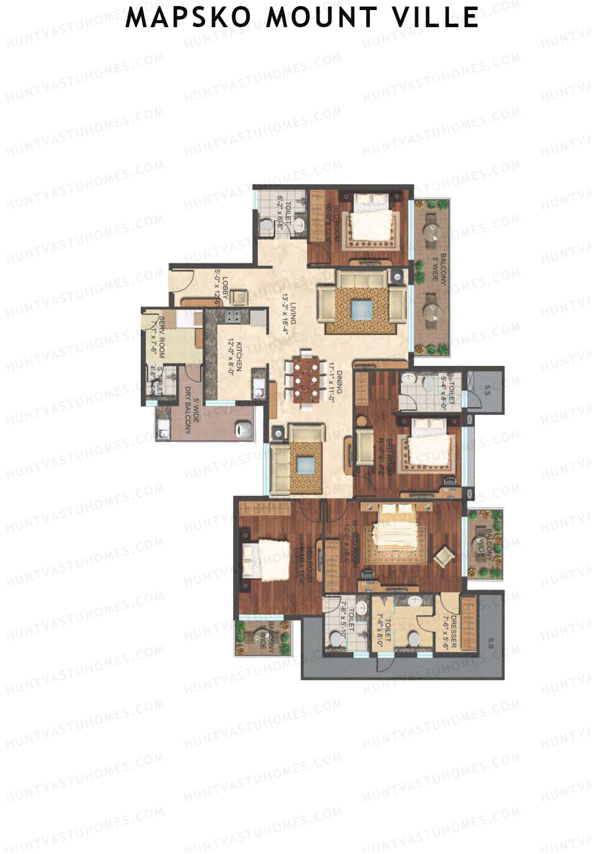 Mapsko Mount Ville Block B Unit 2 Floor Plan