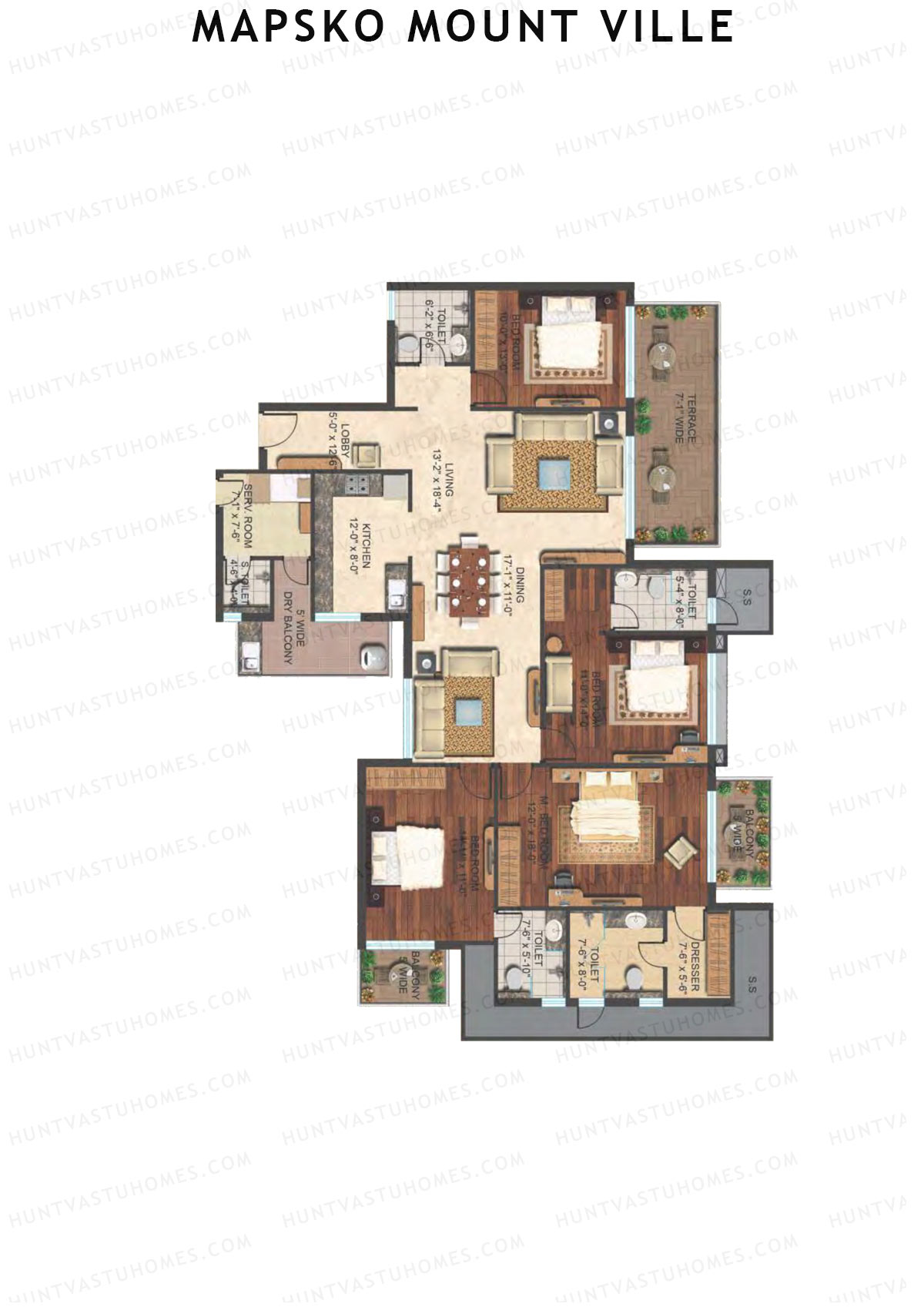 Mapsko Mount Ville Block B Unit 2 Floor Plan