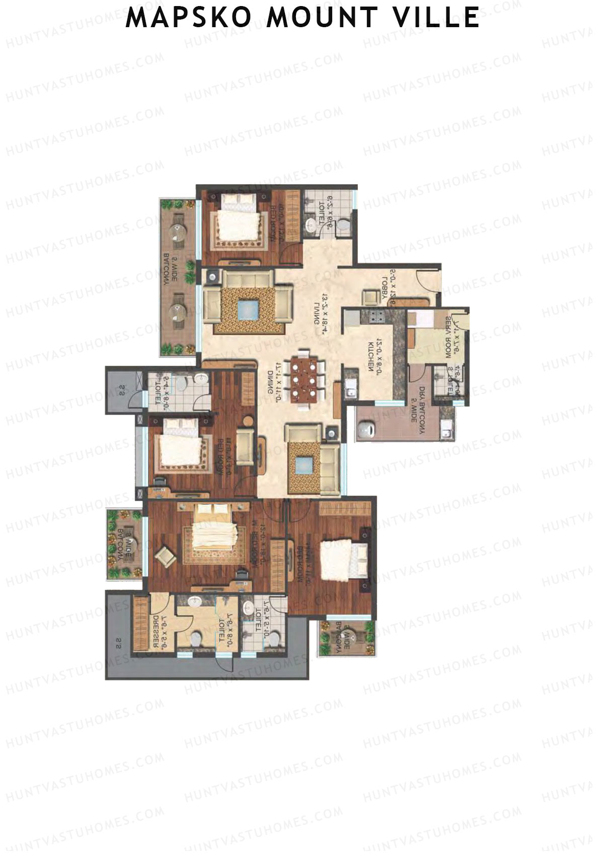 Mapsko Mount Ville Block B Unit 3 Floor Plan
