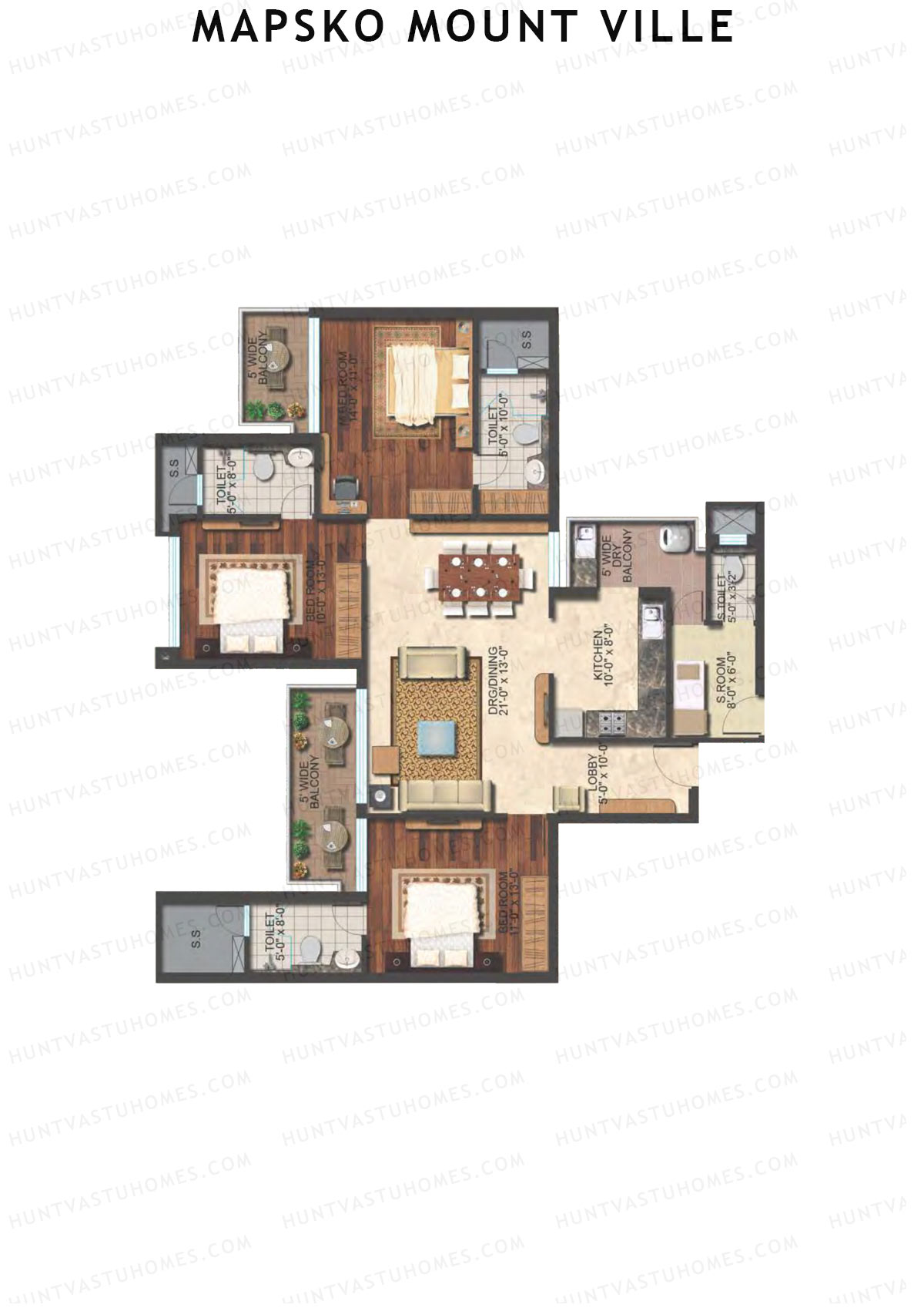 Mapsko Mount Ville Block B Unit 4 Floor Plan