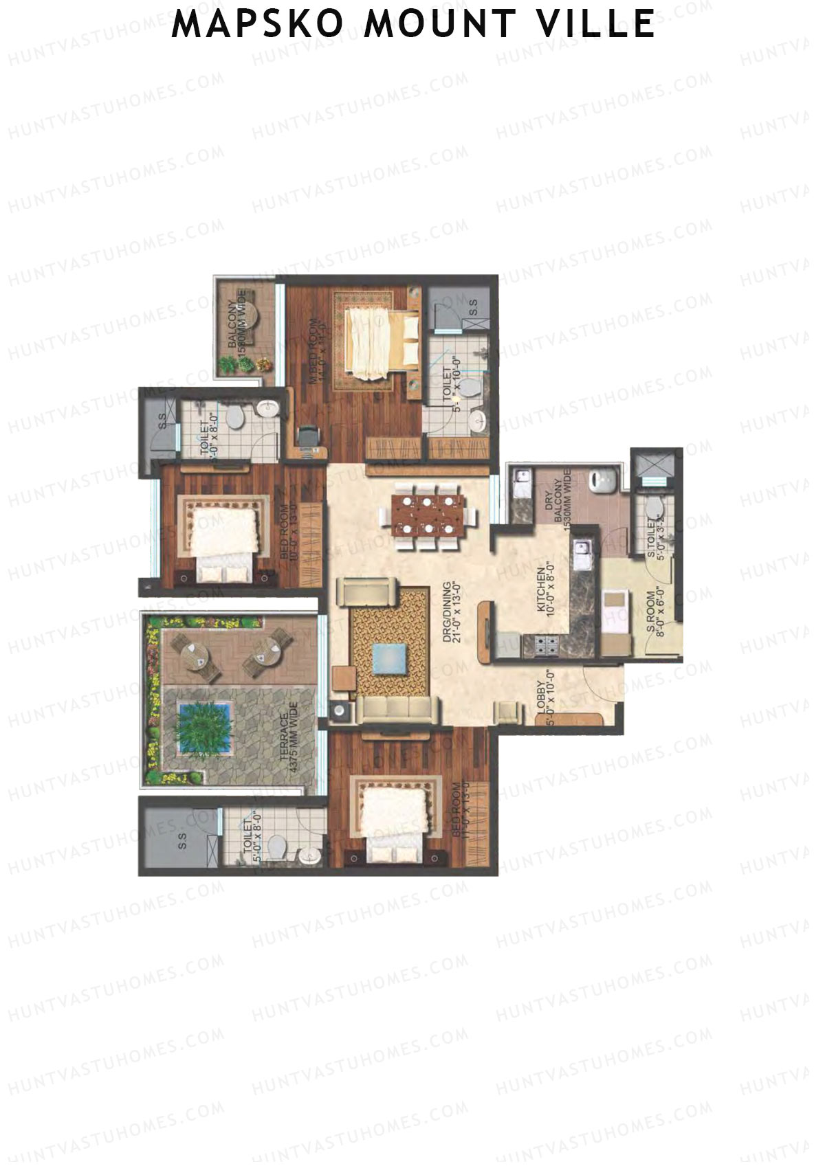 Mapsko Mount Ville Block B Unit 4 Floor Plan