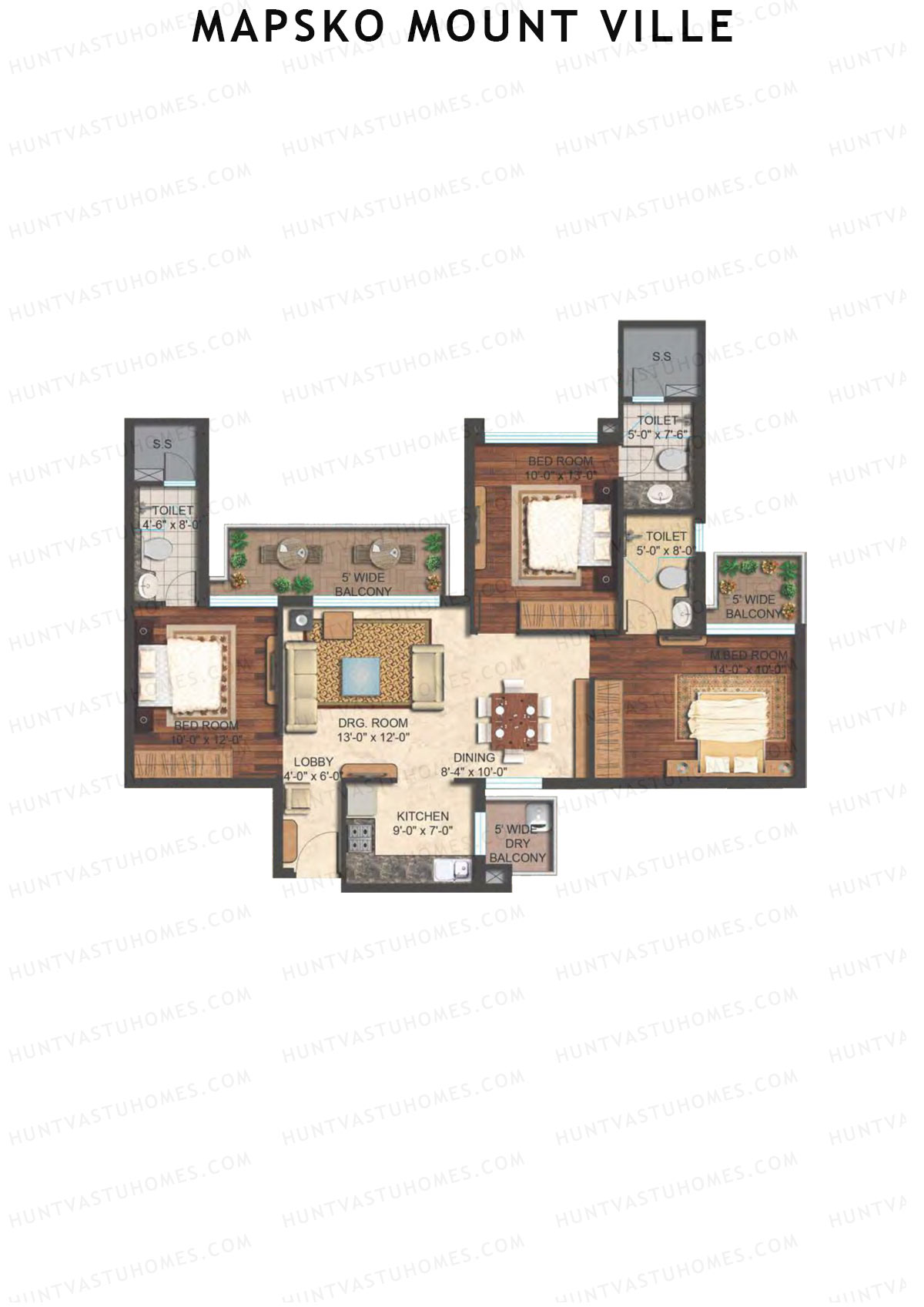 Mapsko Mount Ville Block C Unit 2 (Type 1) Floor Plan