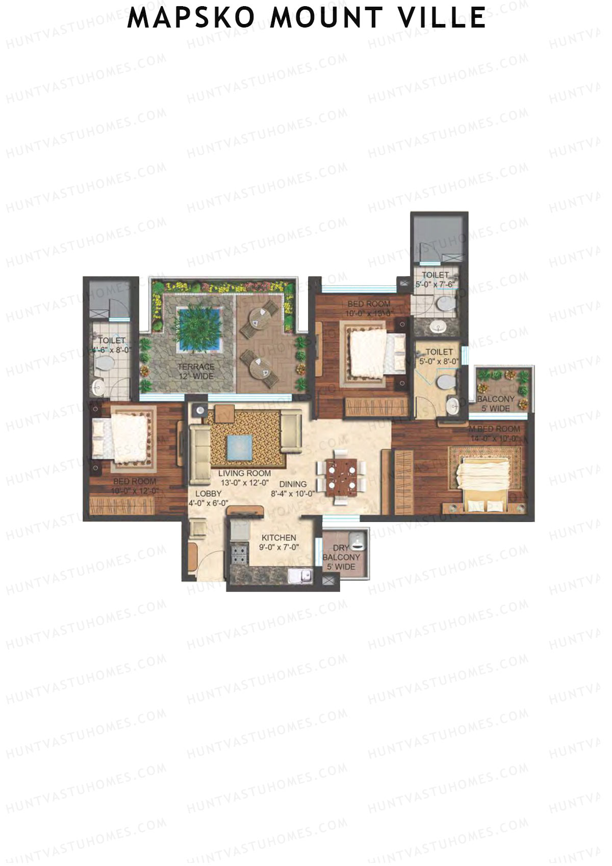 Mapsko Mount Ville Block C Unit 2 (Type 1) Floor Plan