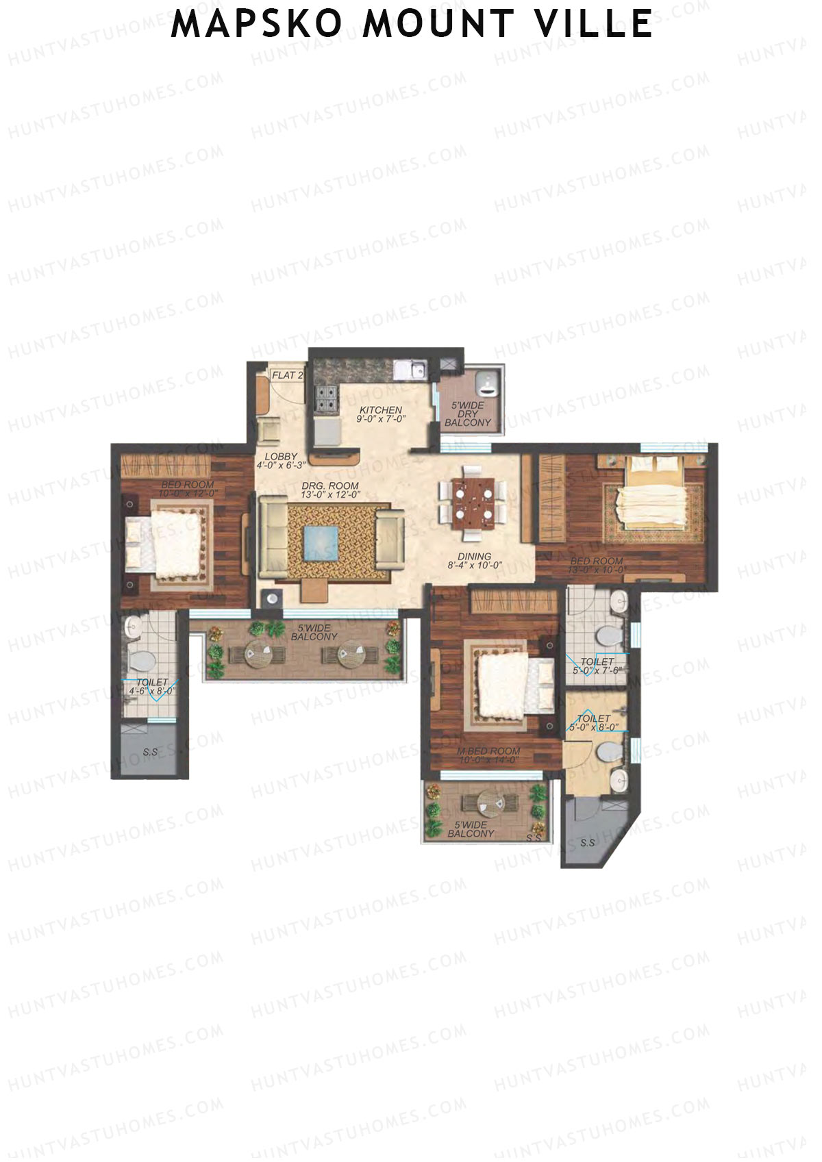 Mapsko Mount Ville Block G Unit 1 (Type 2) Floor Plan