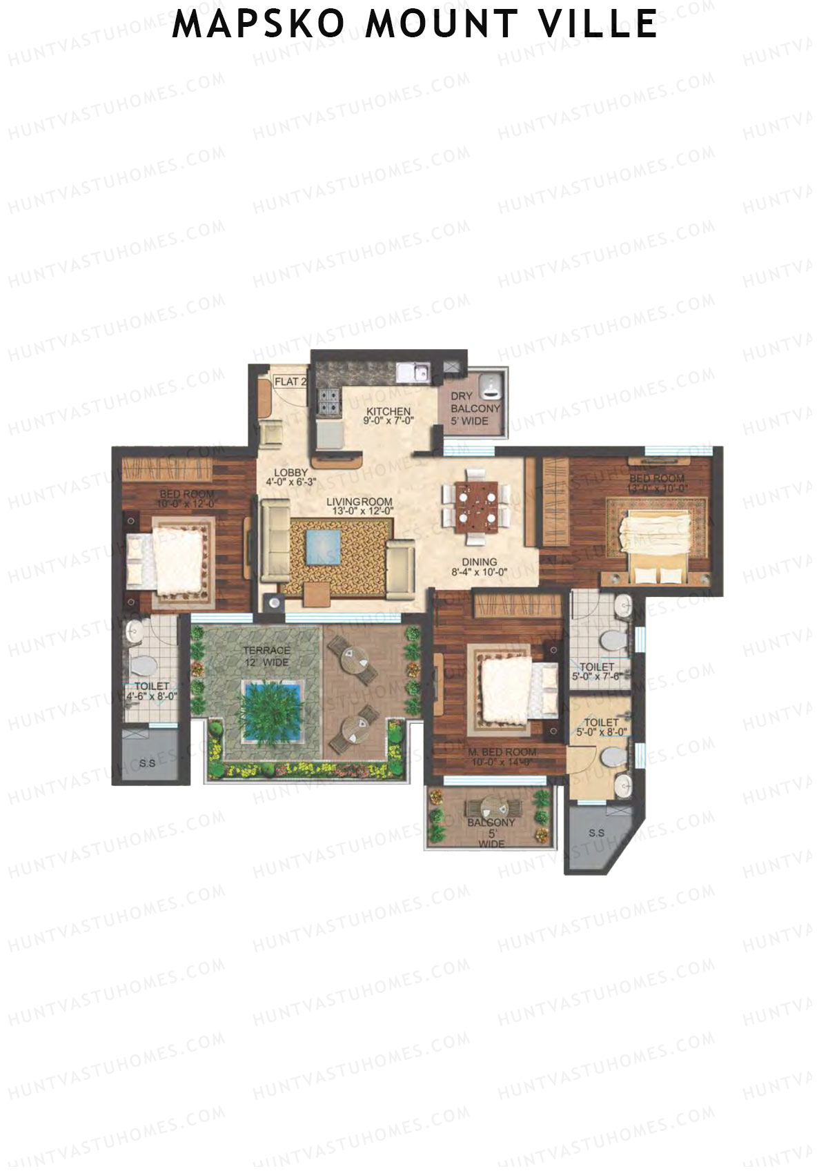 Mapsko Mount Ville Block G Unit 1 (Type 2) Floor Plan
