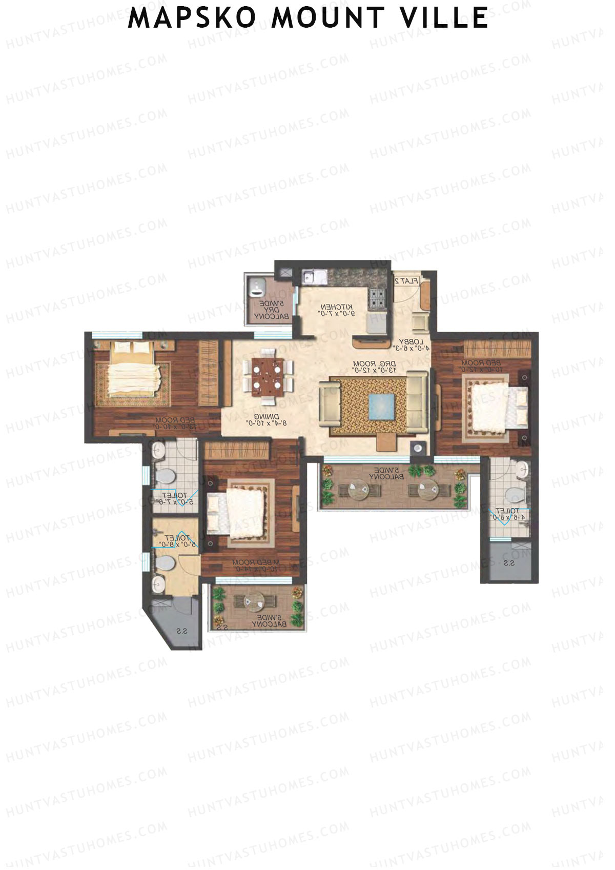 Mapsko Mount Ville Block G Unit 2 (Type 2) Floor Plan