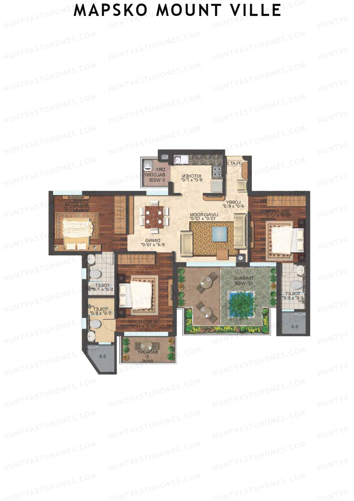 Mapsko Mount Ville Block G Unit 2 (Type 2) Floor Plan