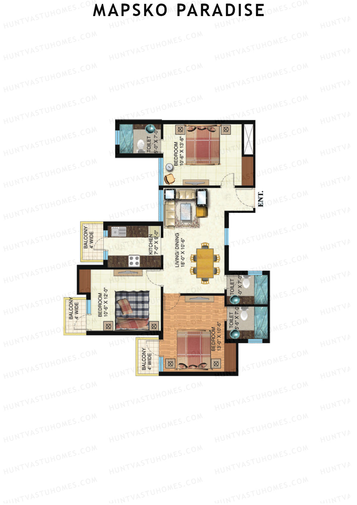 Mapsko Paradise Tower A Unit 1 Floor Plan