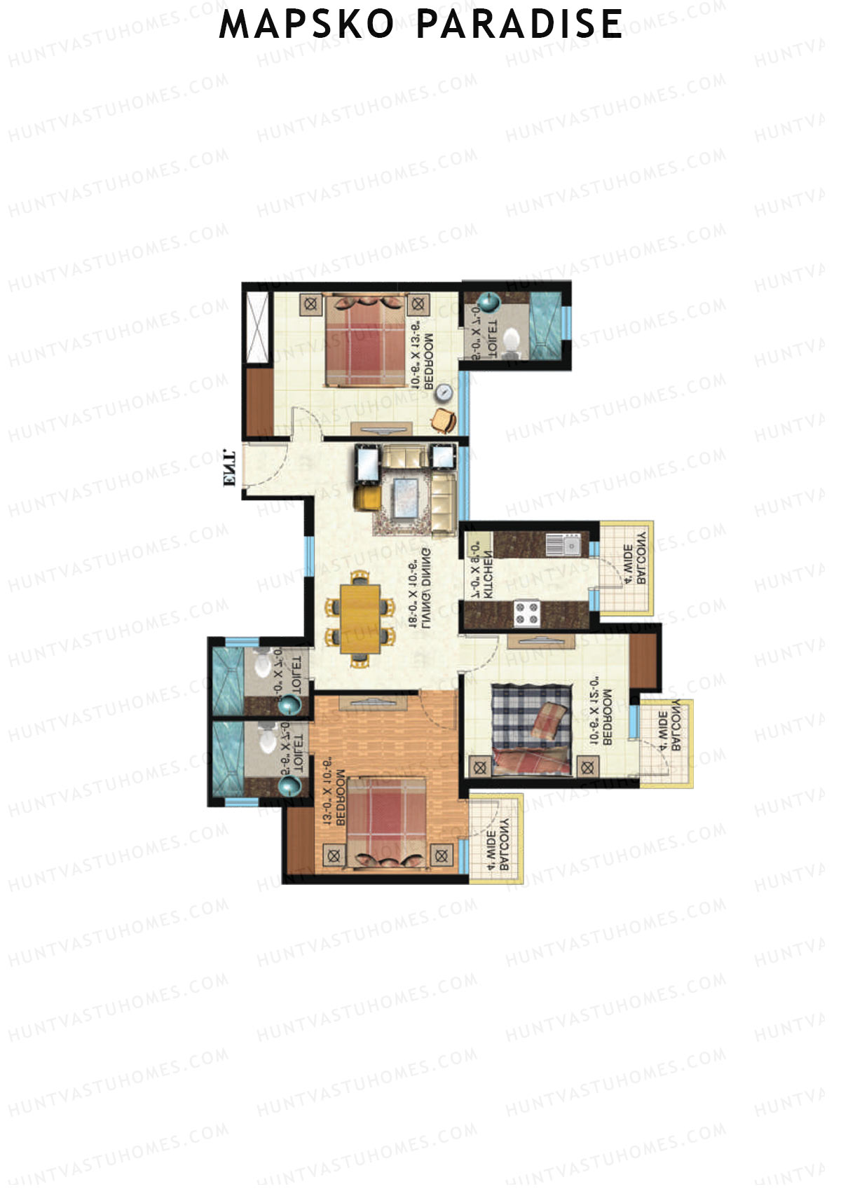 Mapsko Paradise Tower A Unit 4 Floor Plan