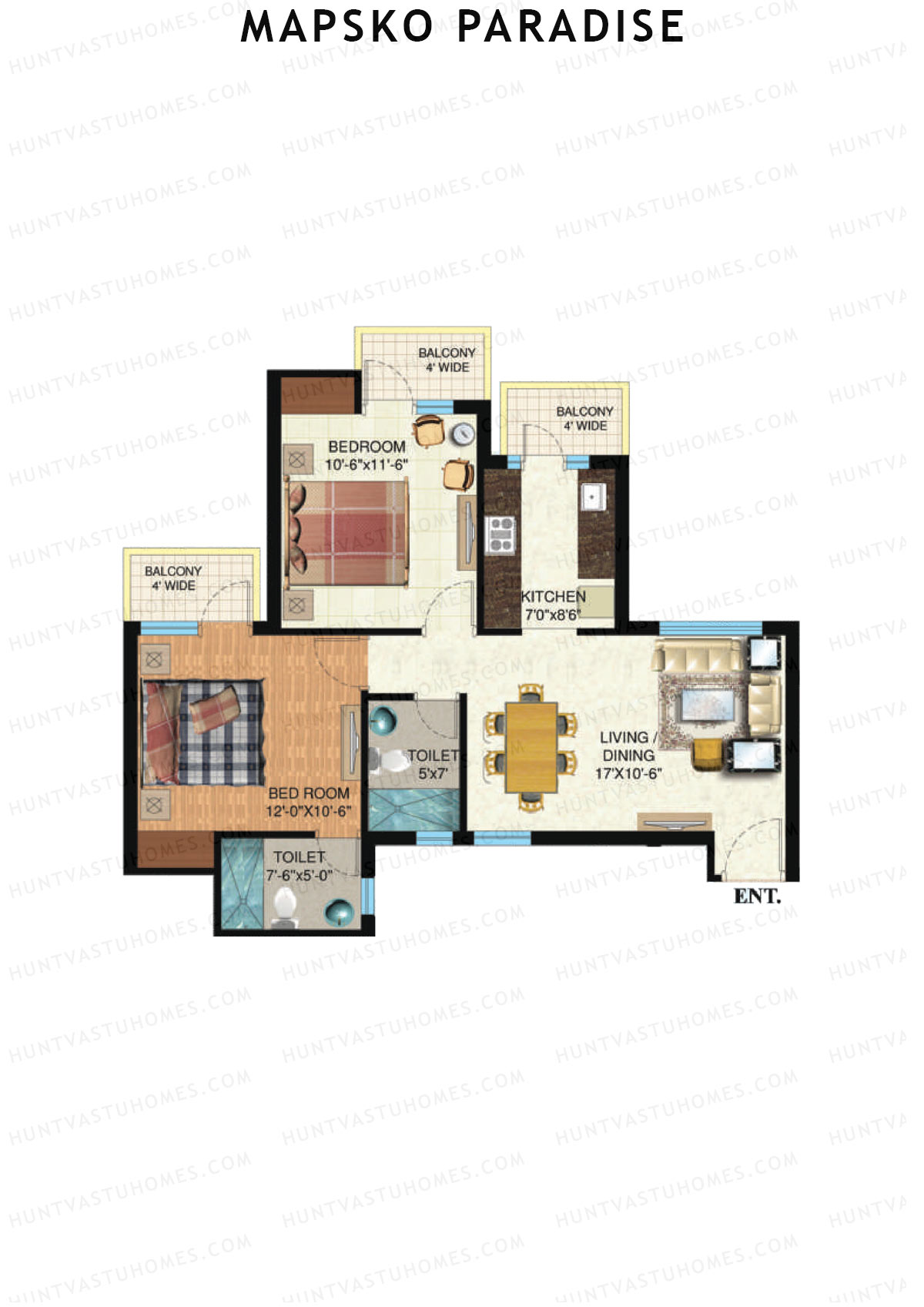 Mapsko Paradise Tower C Unit 1 Floor Plan