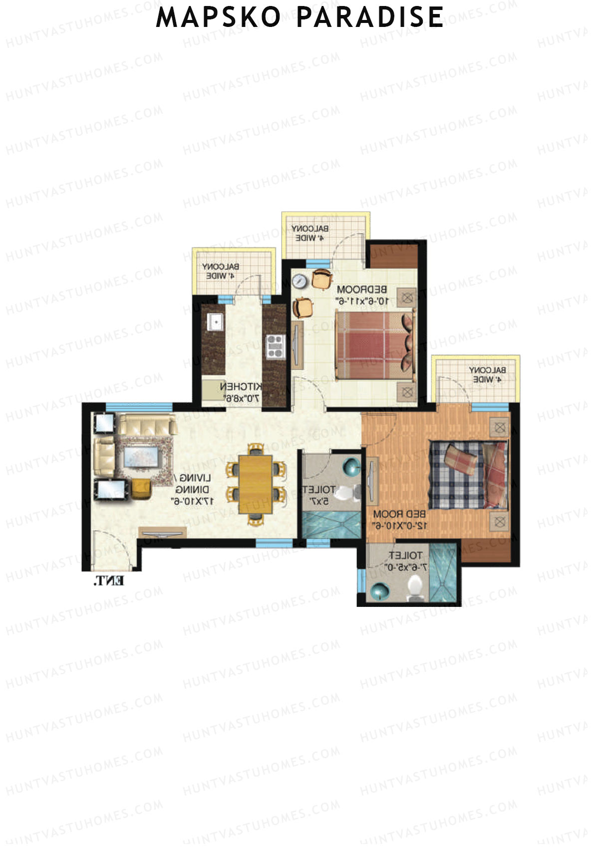 Mapsko Paradise Tower C Unit 2 Floor Plan