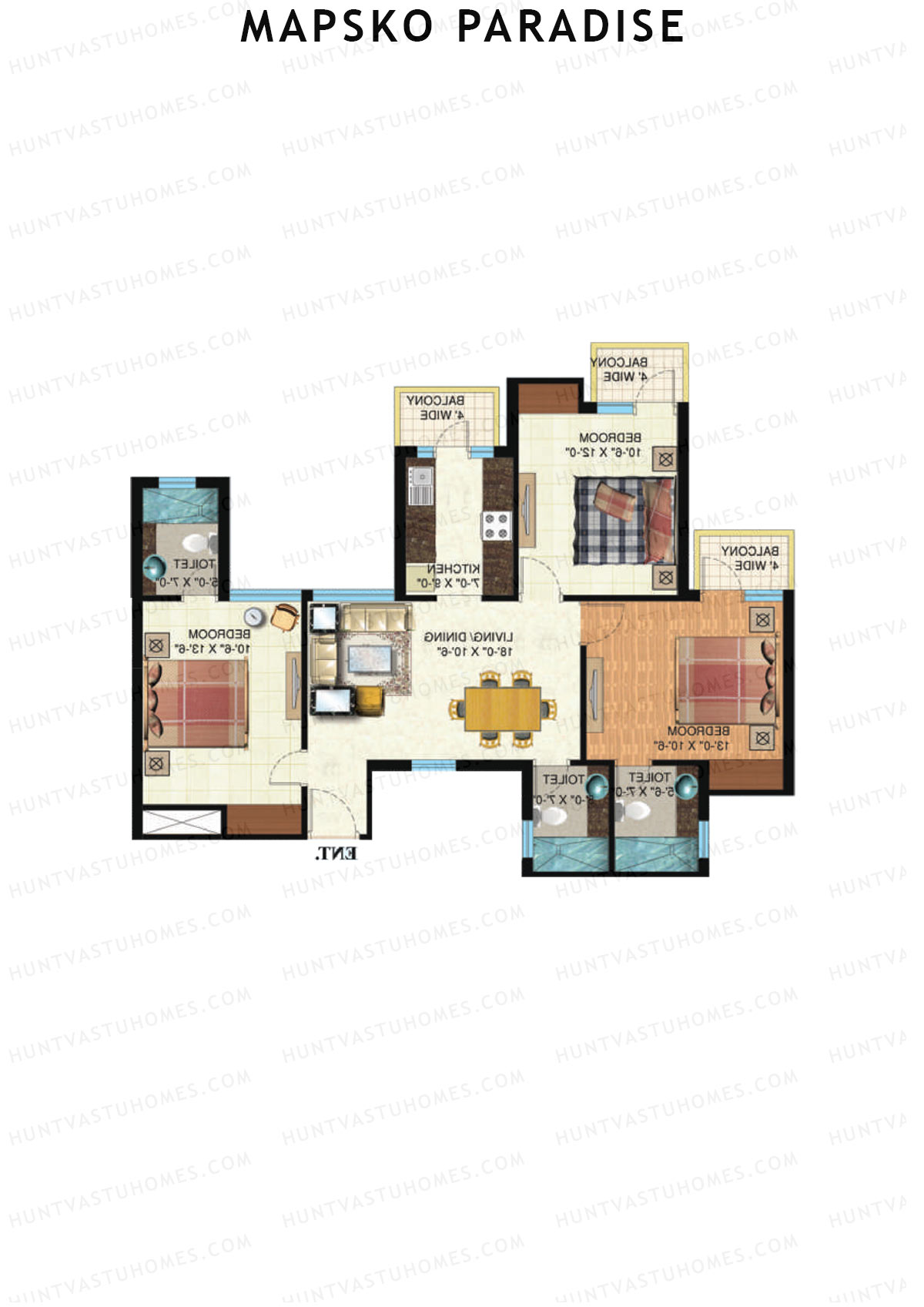 Mapsko Paradise Tower H Unit 2 Floor Plan