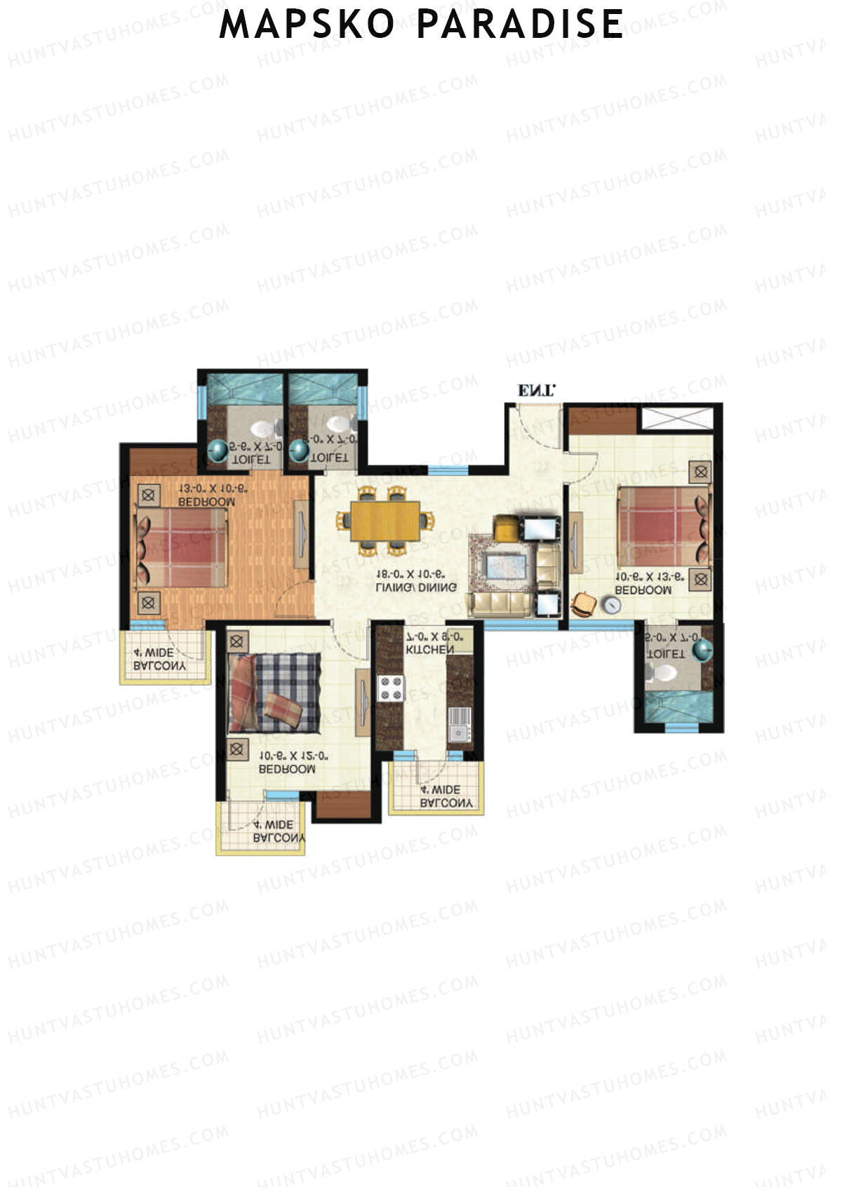 Mapsko Paradise Tower H Unit 4 Floor Plan