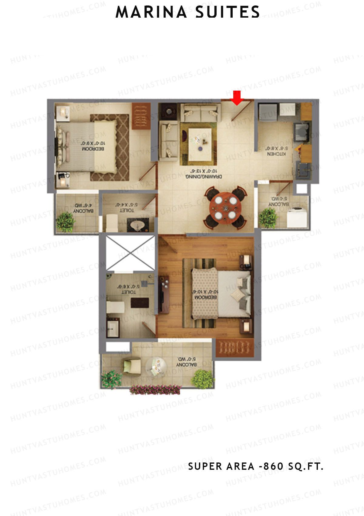 Marina Suites Tower A Unit 3 Floor Plan