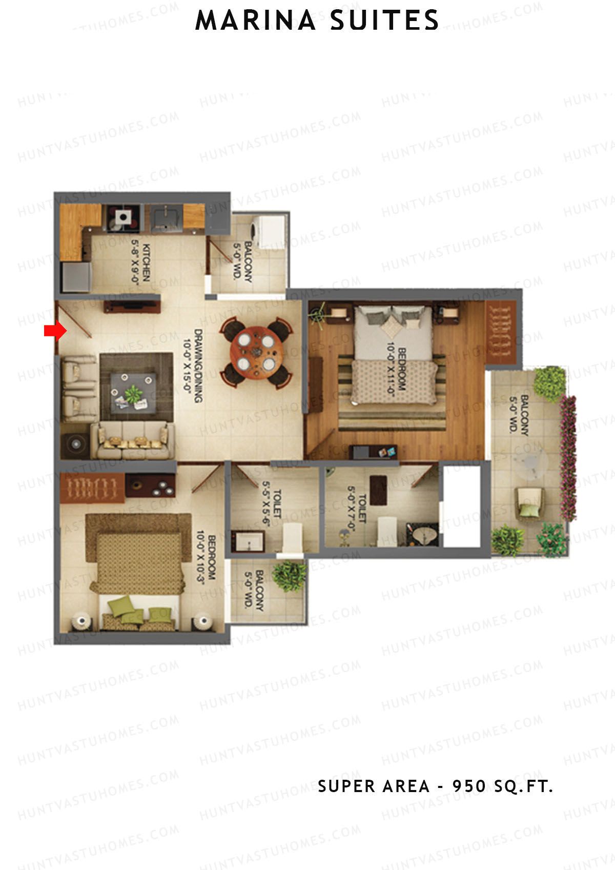Marina Suites Tower A Unit 4 Floor Plan