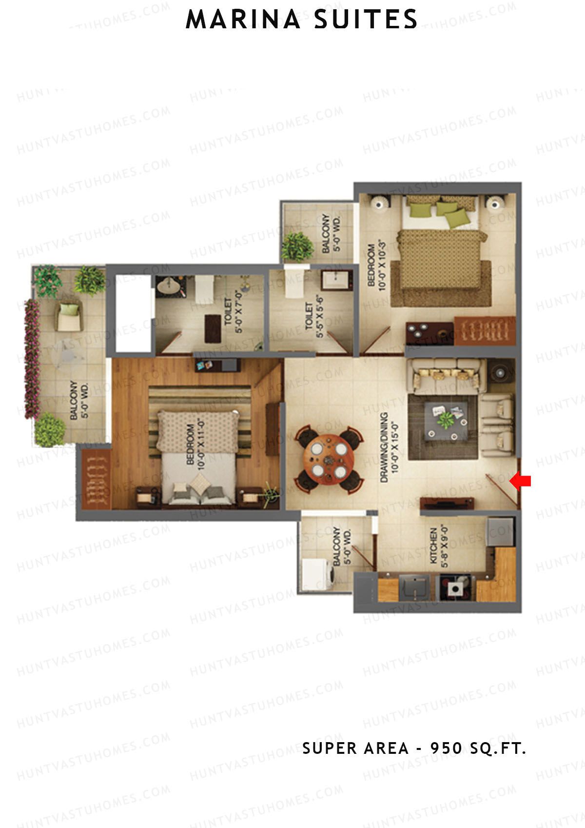 Marina Suites Tower A Unit 6 Floor Plan