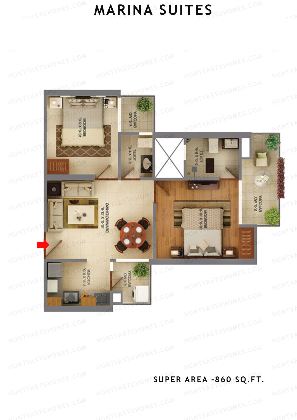 Marina Suites Tower B Unit 10 Floor Plan