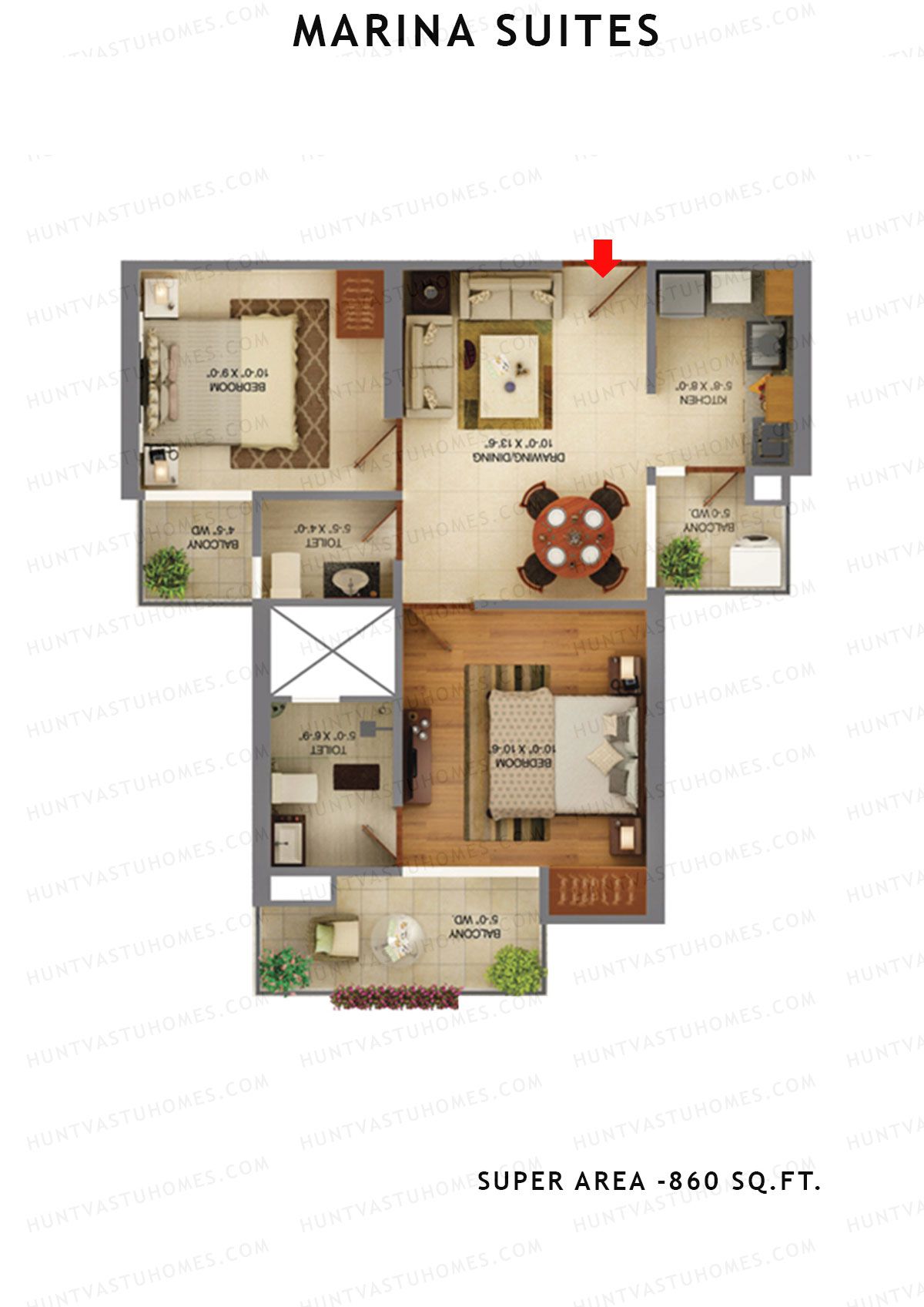 Marina Suites Tower B Unit 4 Floor Plan