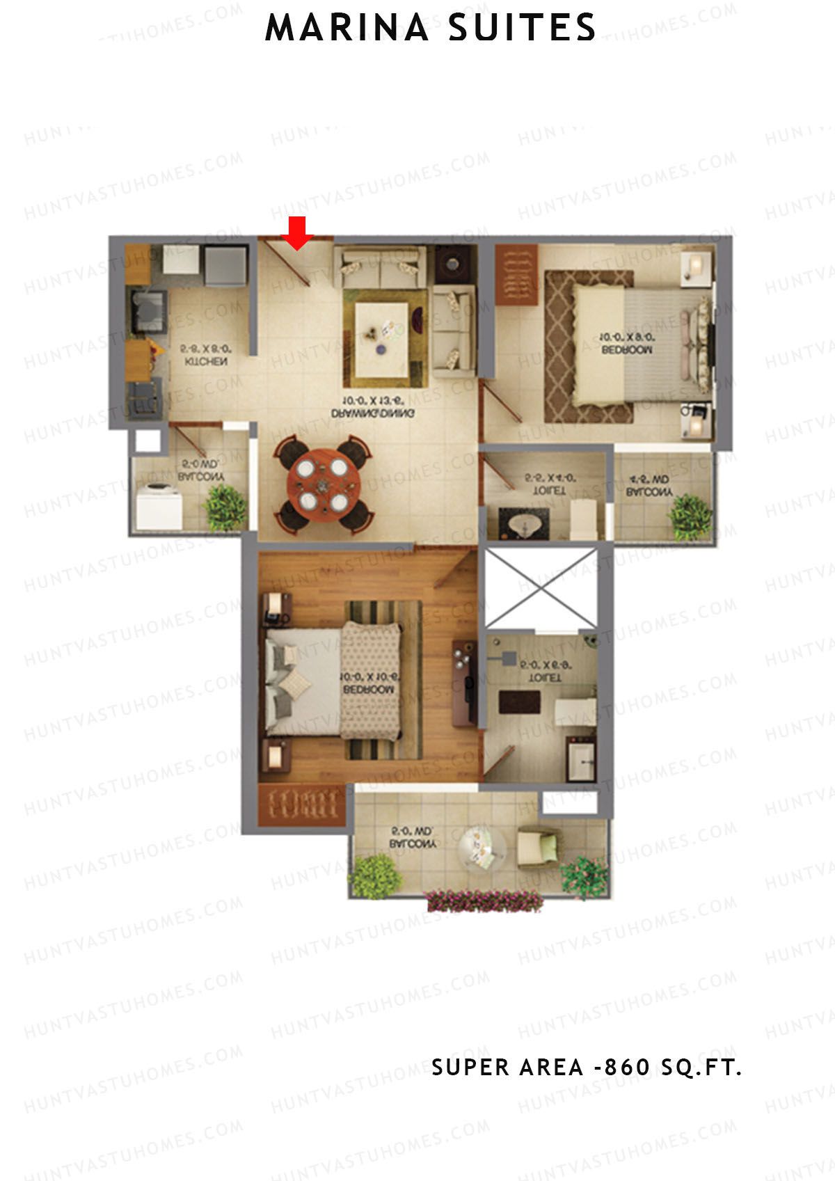 Marina Suites Tower B Unit 5 Floor Plan