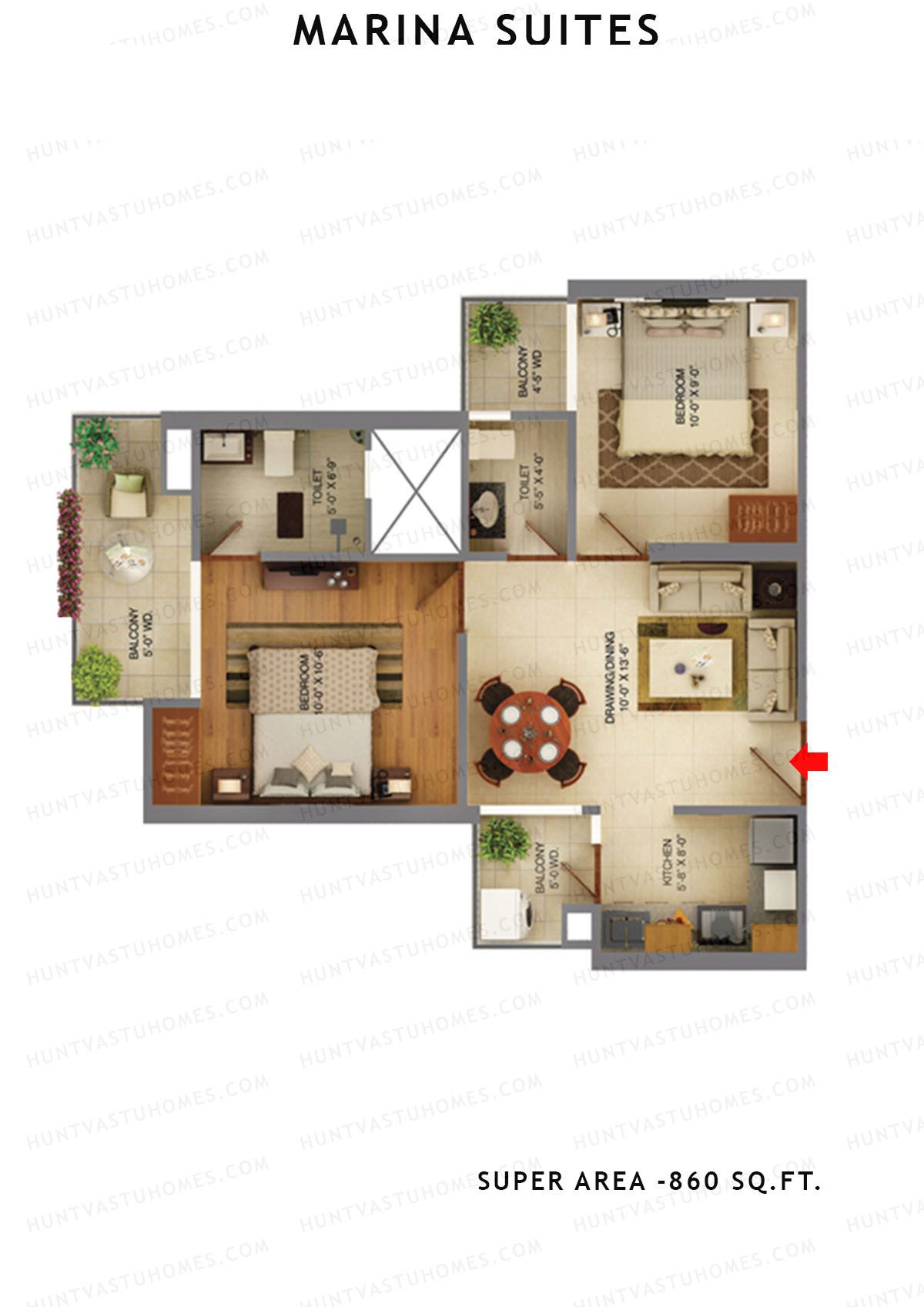 Marina Suites Tower B Unit 7 Floor Plan