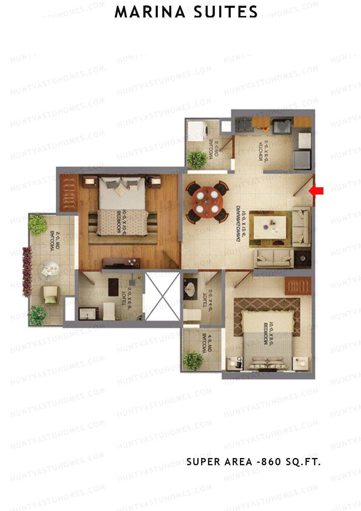 Marina Suites Tower B Unit 8 Floor Plan