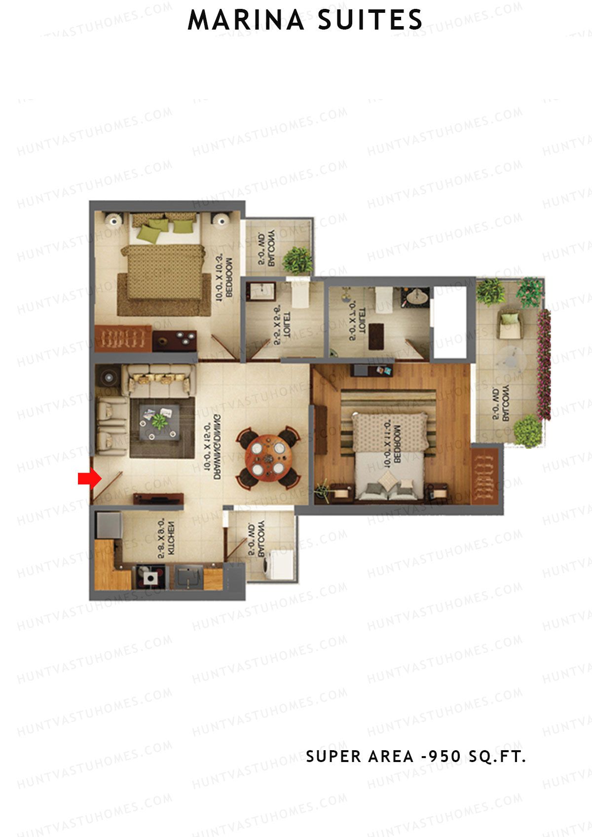 Marina Suites Tower C Unit 4 Floor Plan