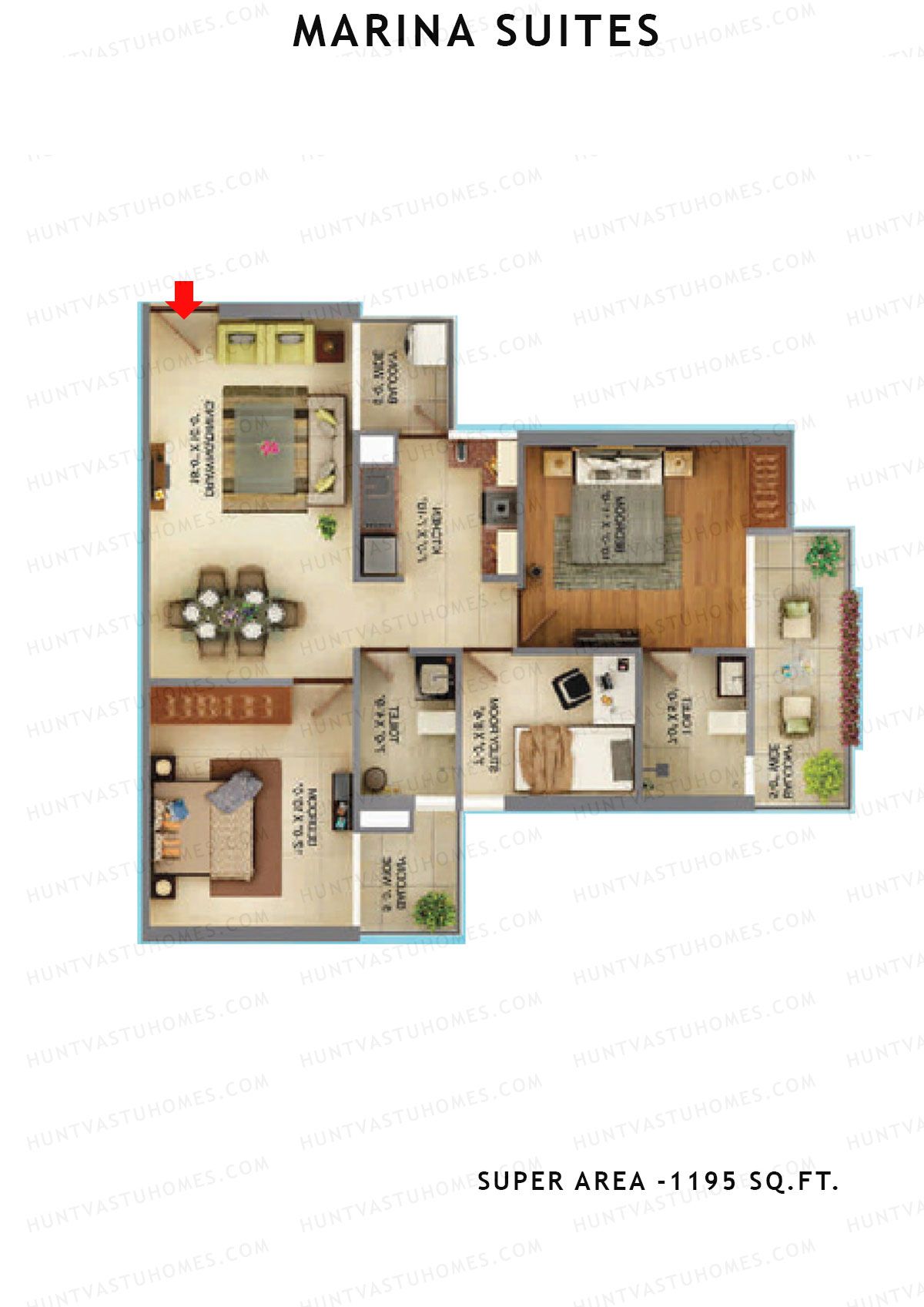 Marina Suites Tower C Unit 5 Floor Plan