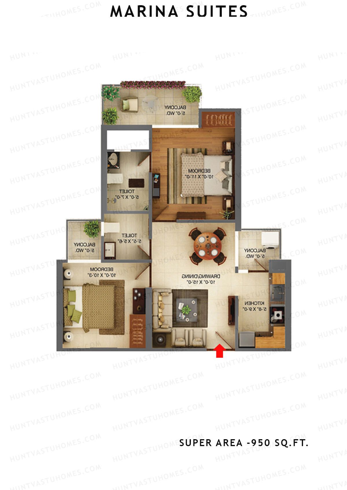 Marina Suites Tower C Unit 8 Floor Plan