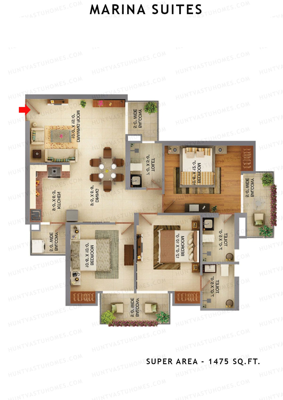 Marina Suites Tower A Unit 2 Floor Plan