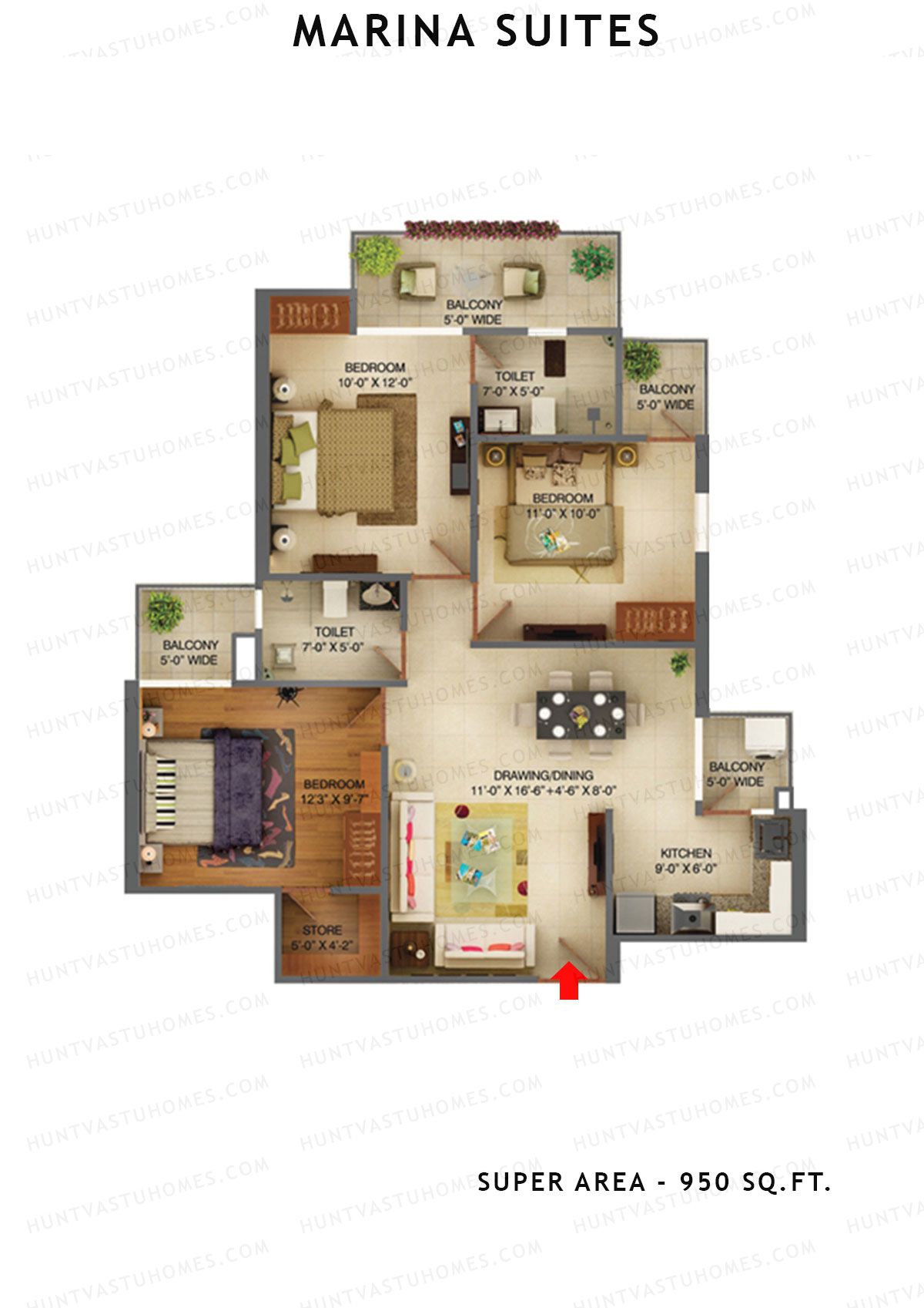 Marina Suites Tower A Unit 8 Floor Plan
