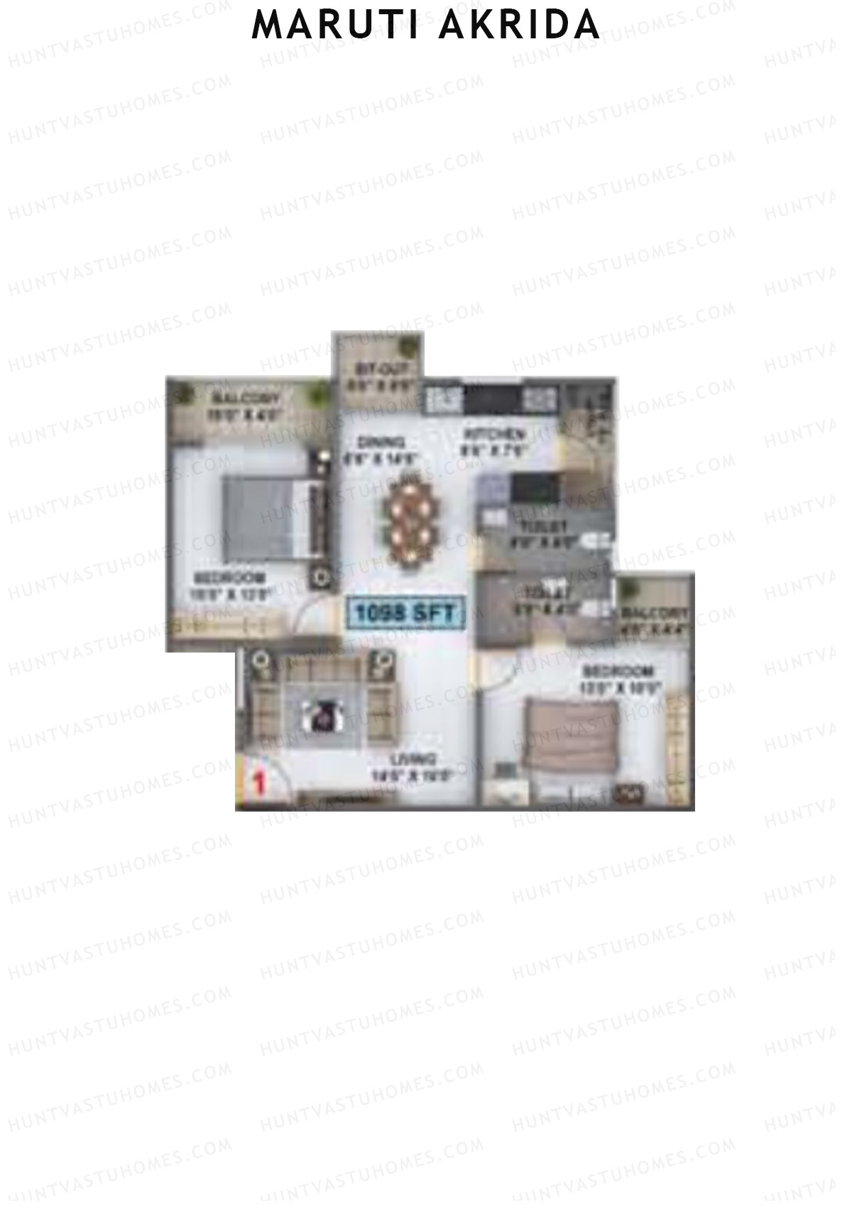 Maruti Akrida Block B Unit 13 Floor Plan