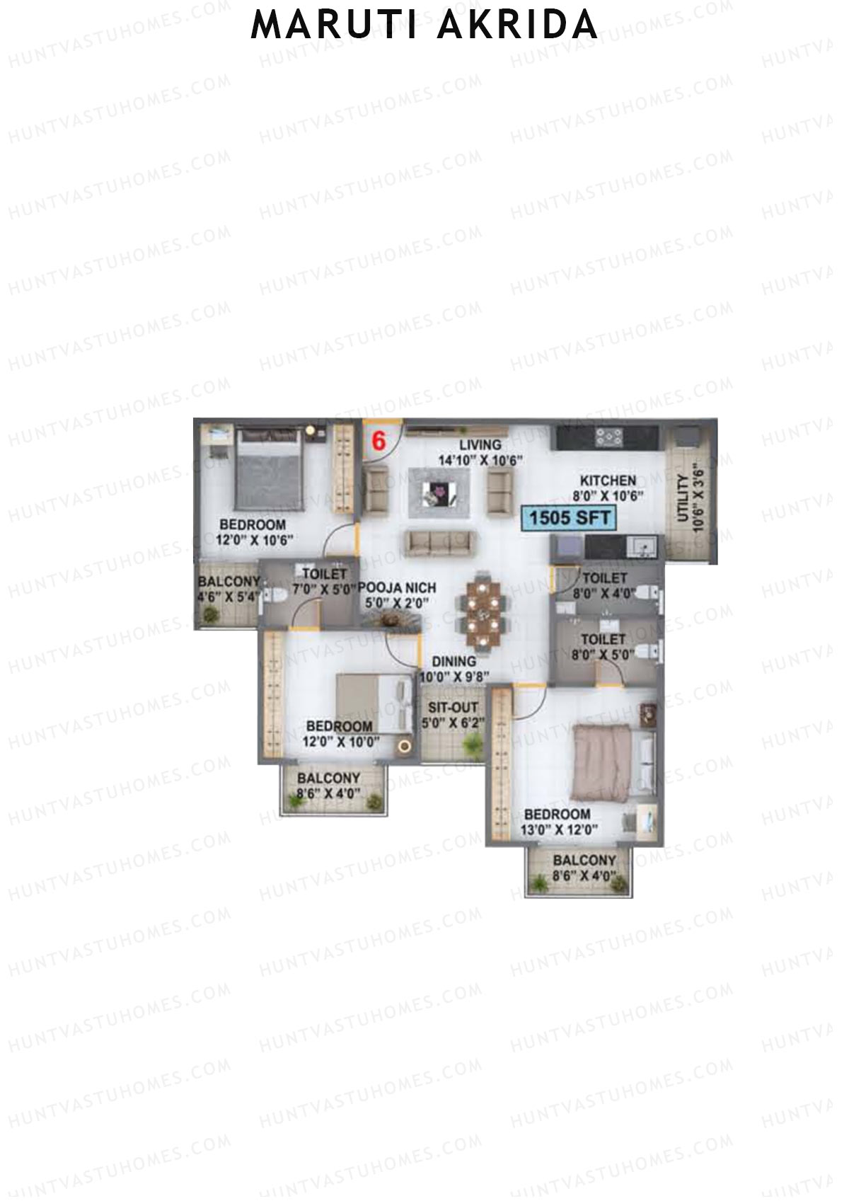 Maruti Akrida Block C Unit 4 Floor Plan