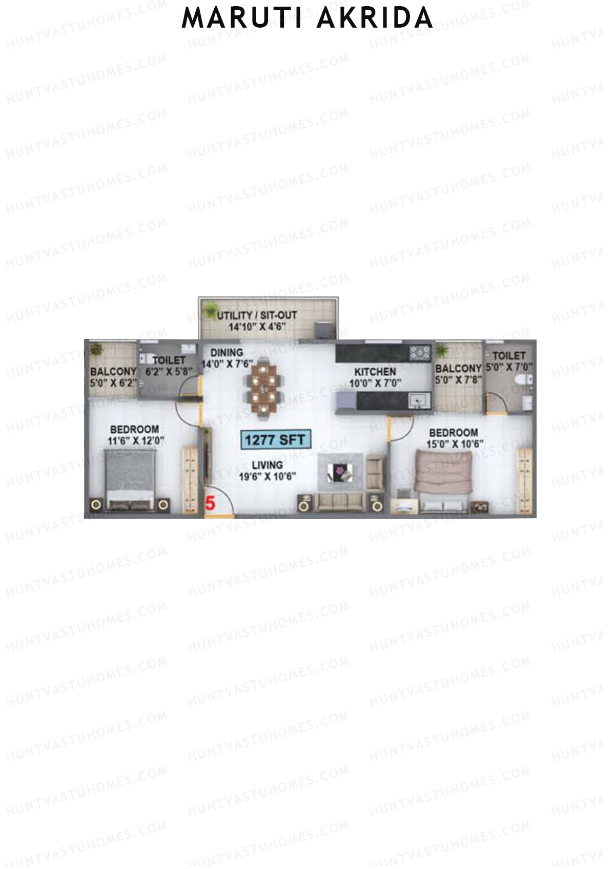 Maruti Akrida Block C Unit 5 Floor Plan