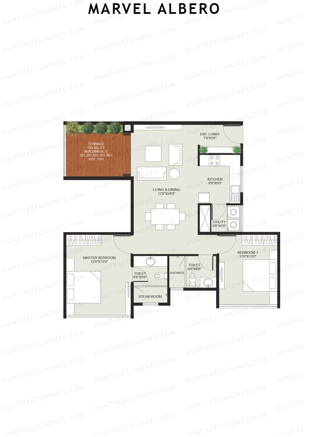 Marvel Albero Tower A Unit 1 Floor Plan