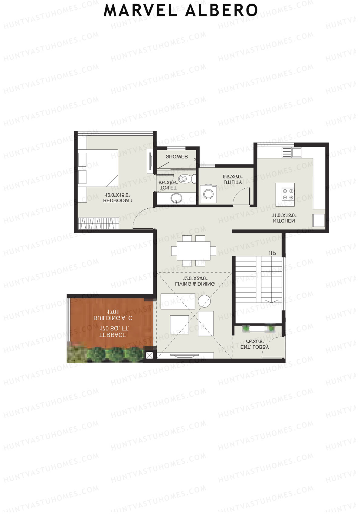 Marvel Albero Tower C Unit 2 Type (Penthouse) Floor Plan