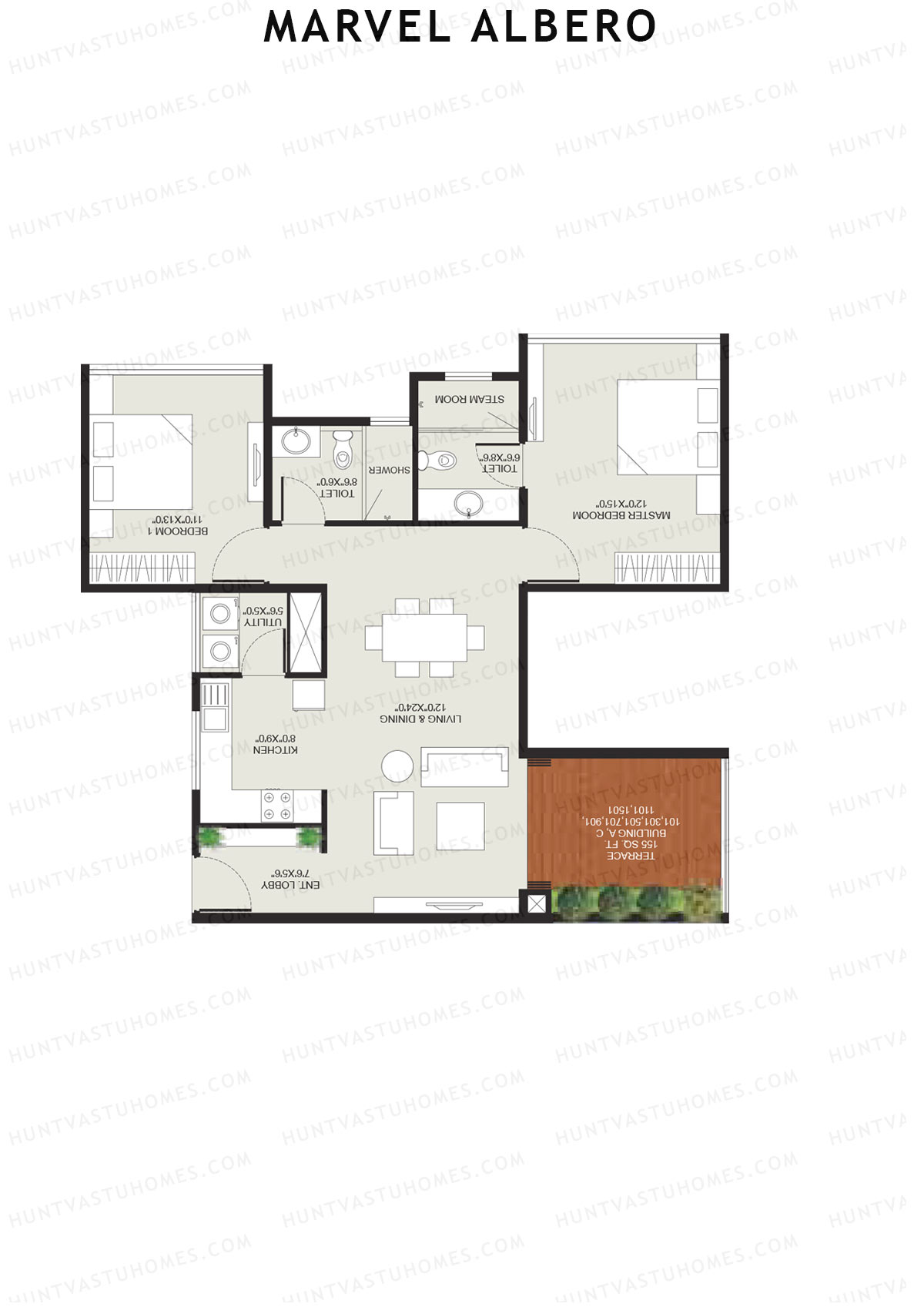 Marvel Albero Tower C Unit 3 Floor Plan