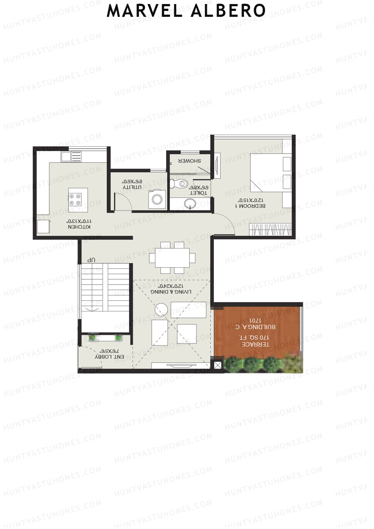 Marvel Albero Tower C Unit 3 Type (Penthouse) Floor Plan